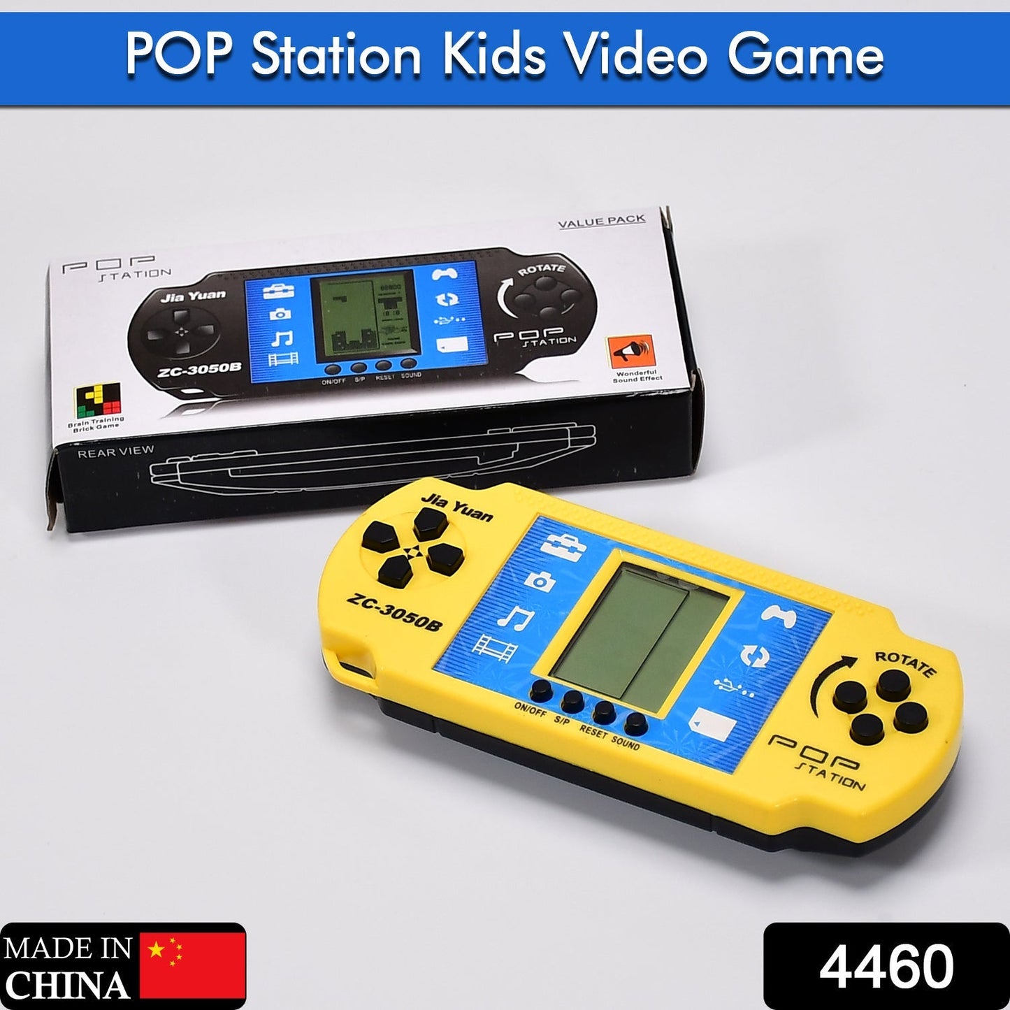 Front view of the Handheld Video Game showing its screen and simple, intuitive controls.