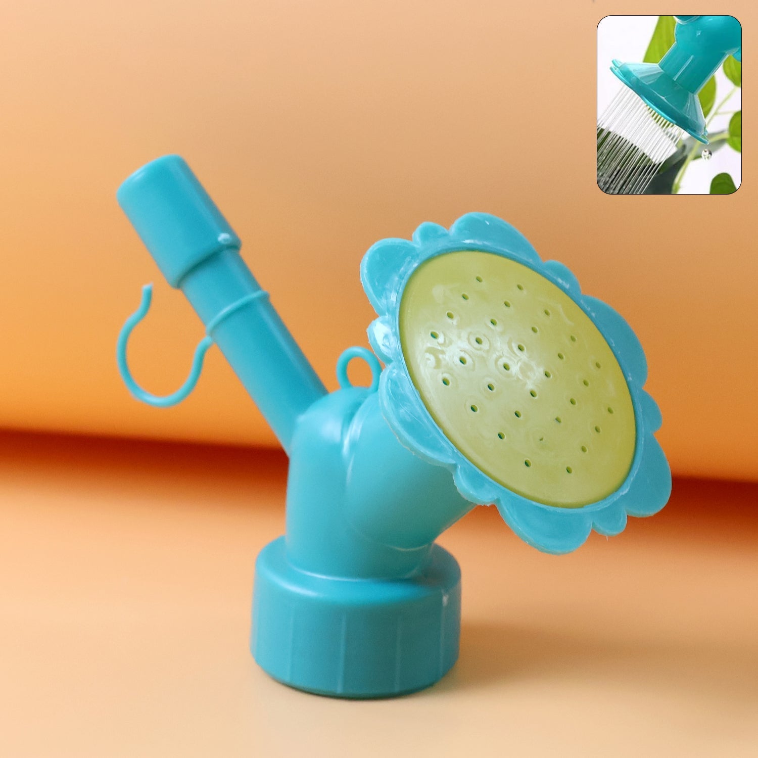 Universal bottle sprinkler head nozzle transforming plastic bottle into flower-shaped plant watering tool