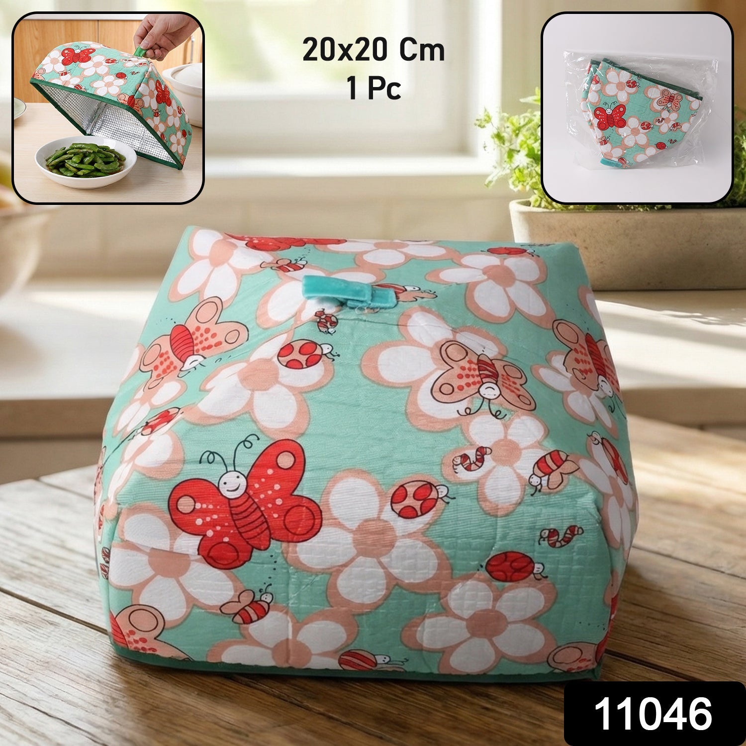 Reusable foldable food cover in breathable mesh for kitchen and dining use