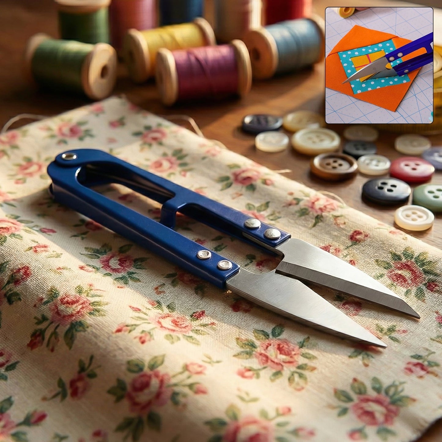 Premium fabric sewing scissors with ergonomic handle and sharp stainless steel blades