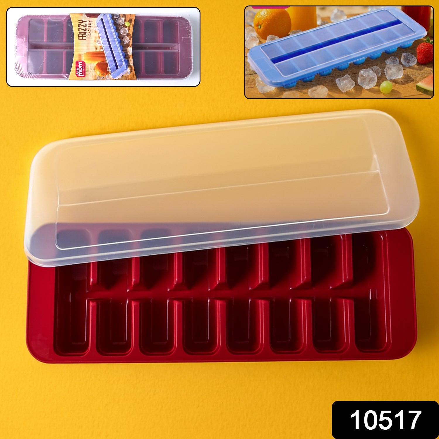 Ice cube tray with leak-proof lid and storage box for kitchen use