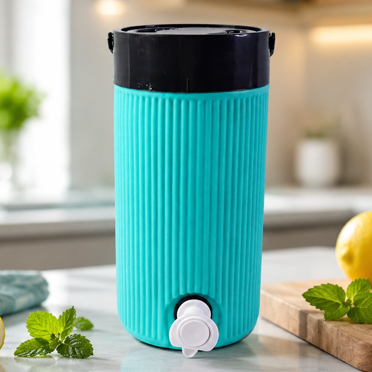 ChillPour insulated water jug displayed on a wooden table
