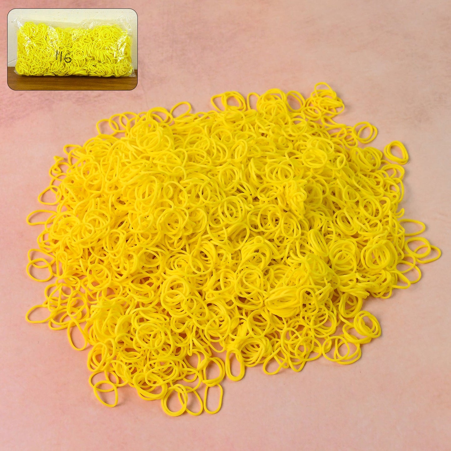 Bright orange elastic rubber bands for multipurpose use
