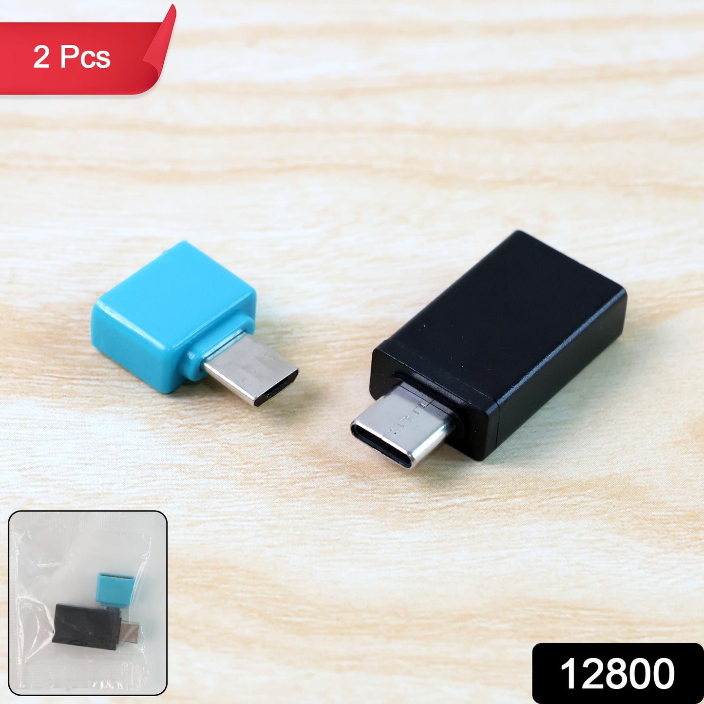 Two compact USB OTG adapters, one Type-C and one Micro USB, shown together.