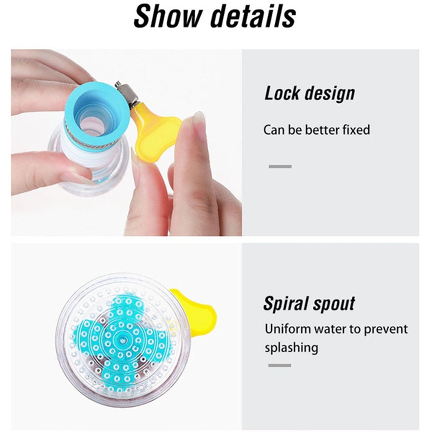 Chrome-finish expandable water saving faucet attachment for versatile use.