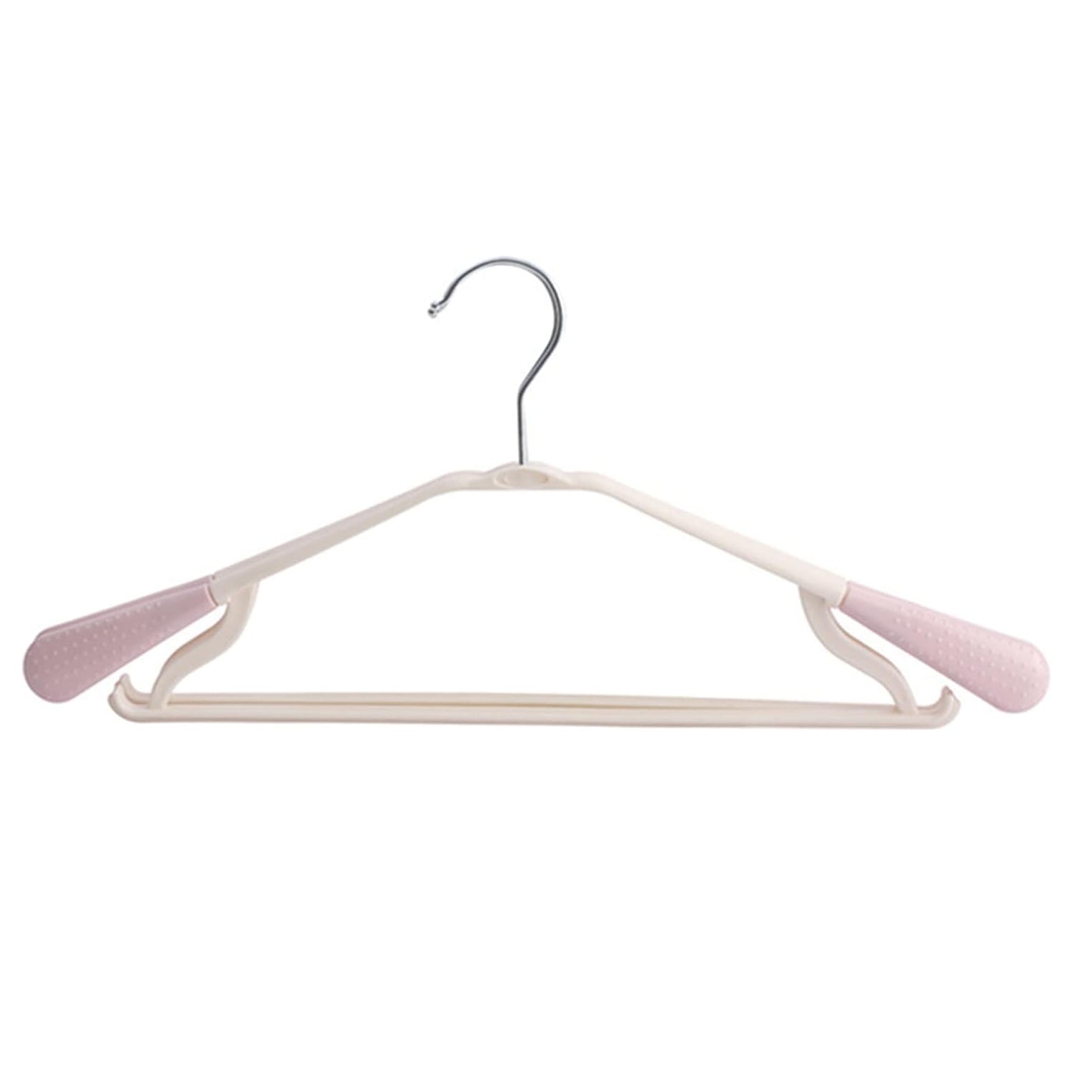 Smooth edges of the durable clothes hanger protecting delicate fabrics.