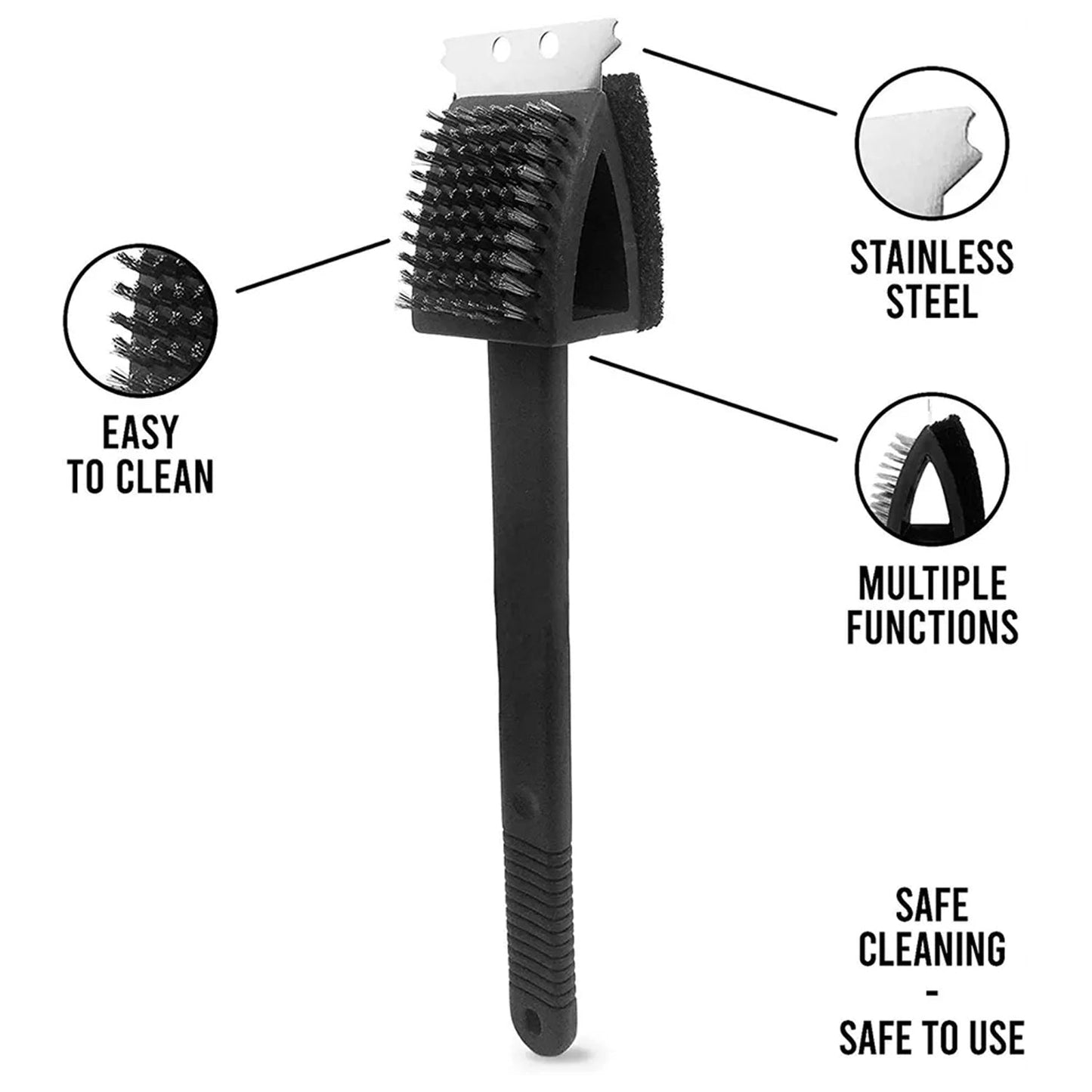 The complete silicone toilet brush set, including the brush and its stable, non-slip base.