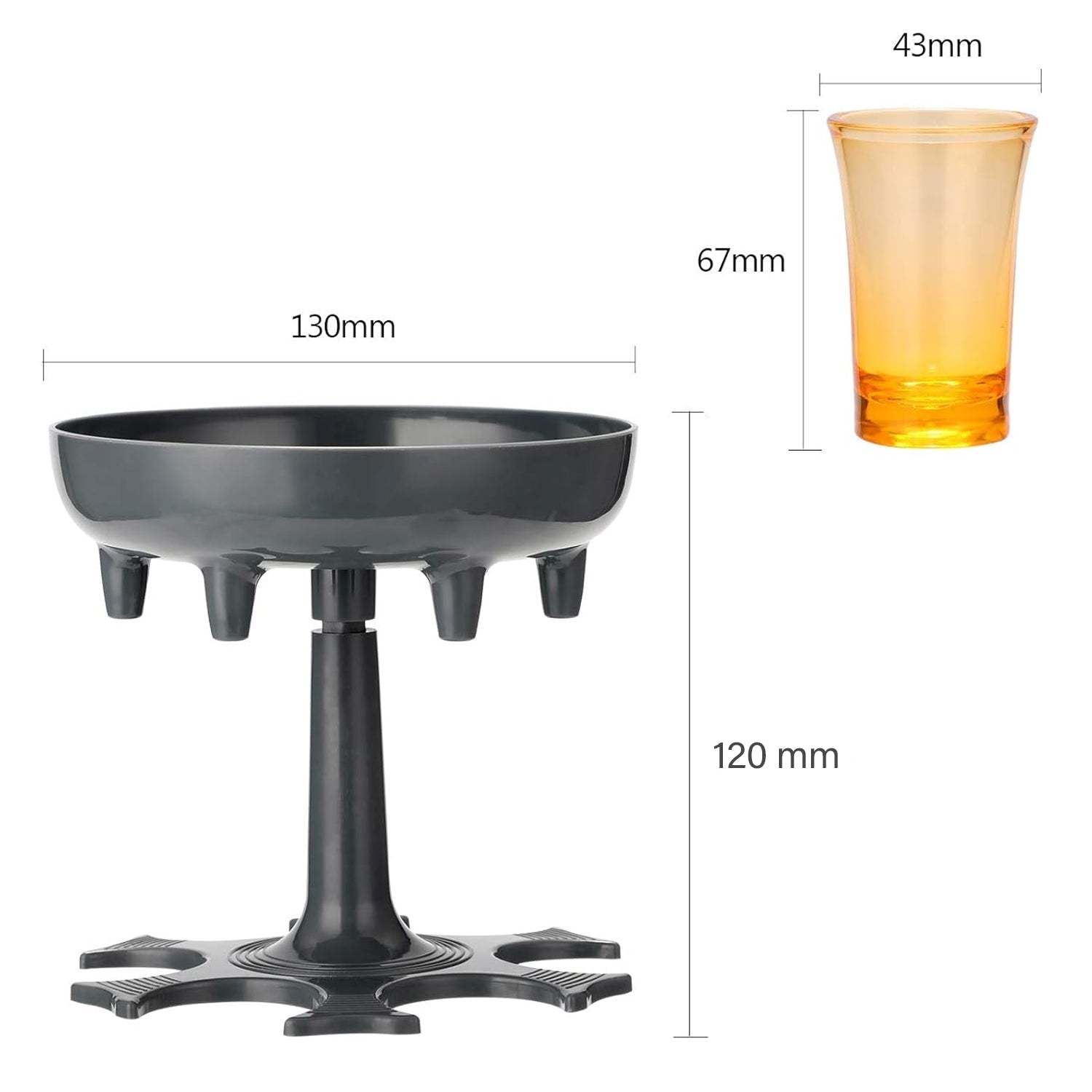 Empty Siplix 6-shot glass dispenser showing the pour spouts and tray design.