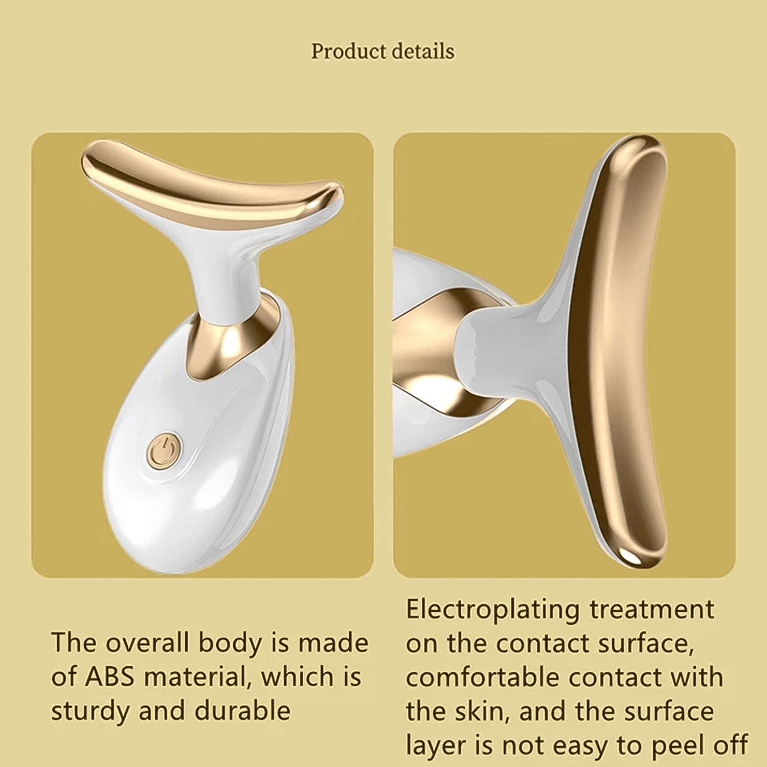 Close-up of the Velvet Wellness Neck Face Massager's sleek design and controls.