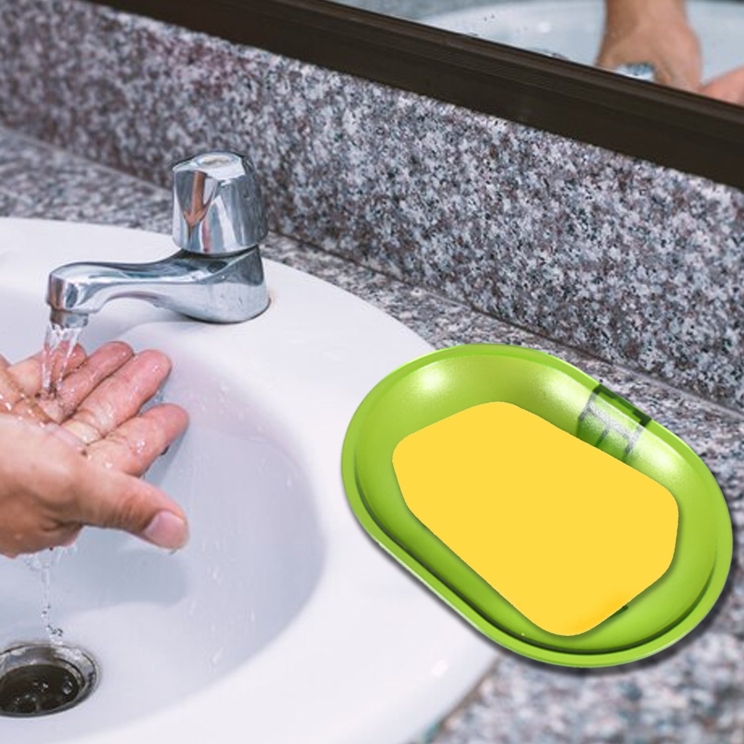 Front view of the minimalist white plastic soap dish holder.