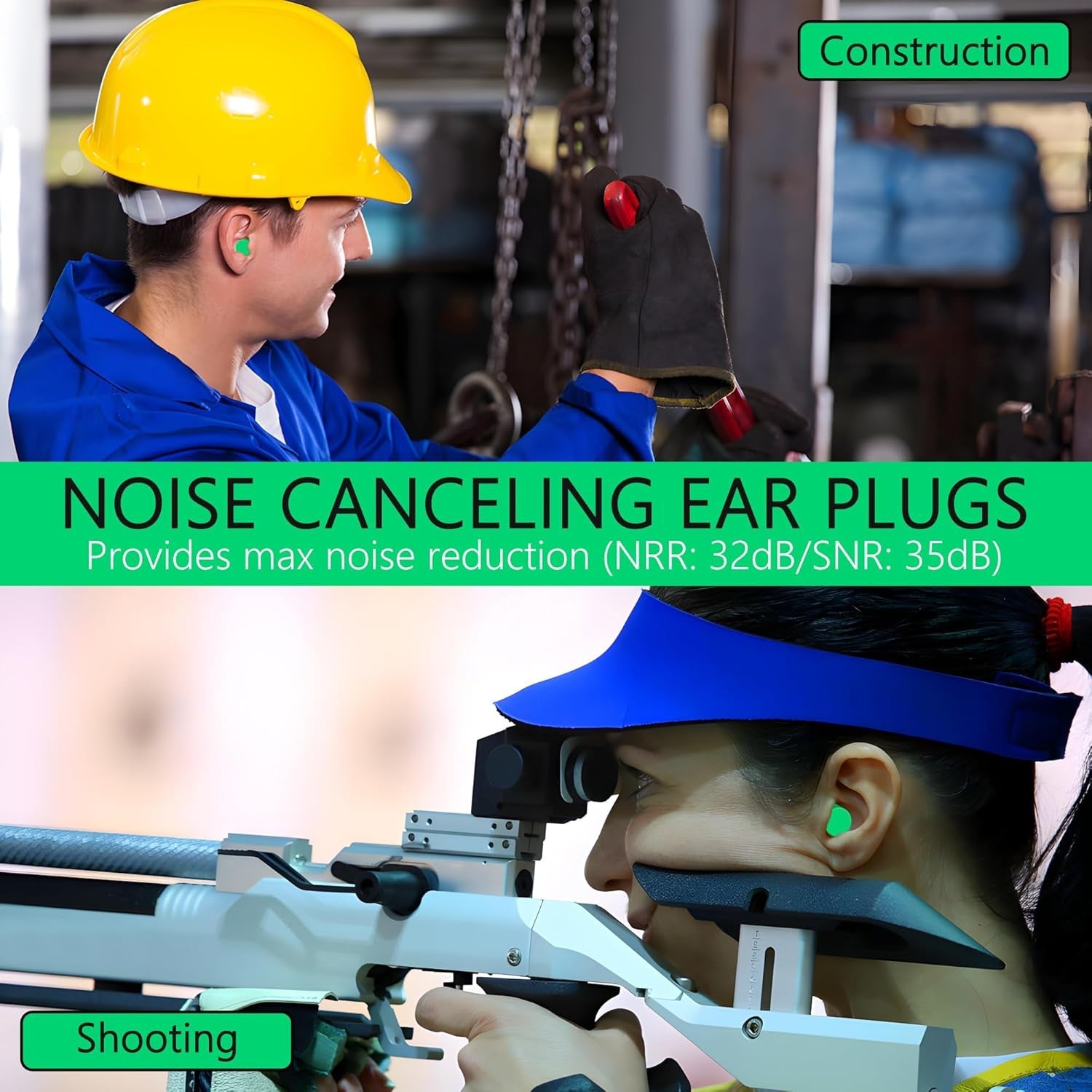 Compact noise reduction earplugs in a clear case, ideal for travel comfort.