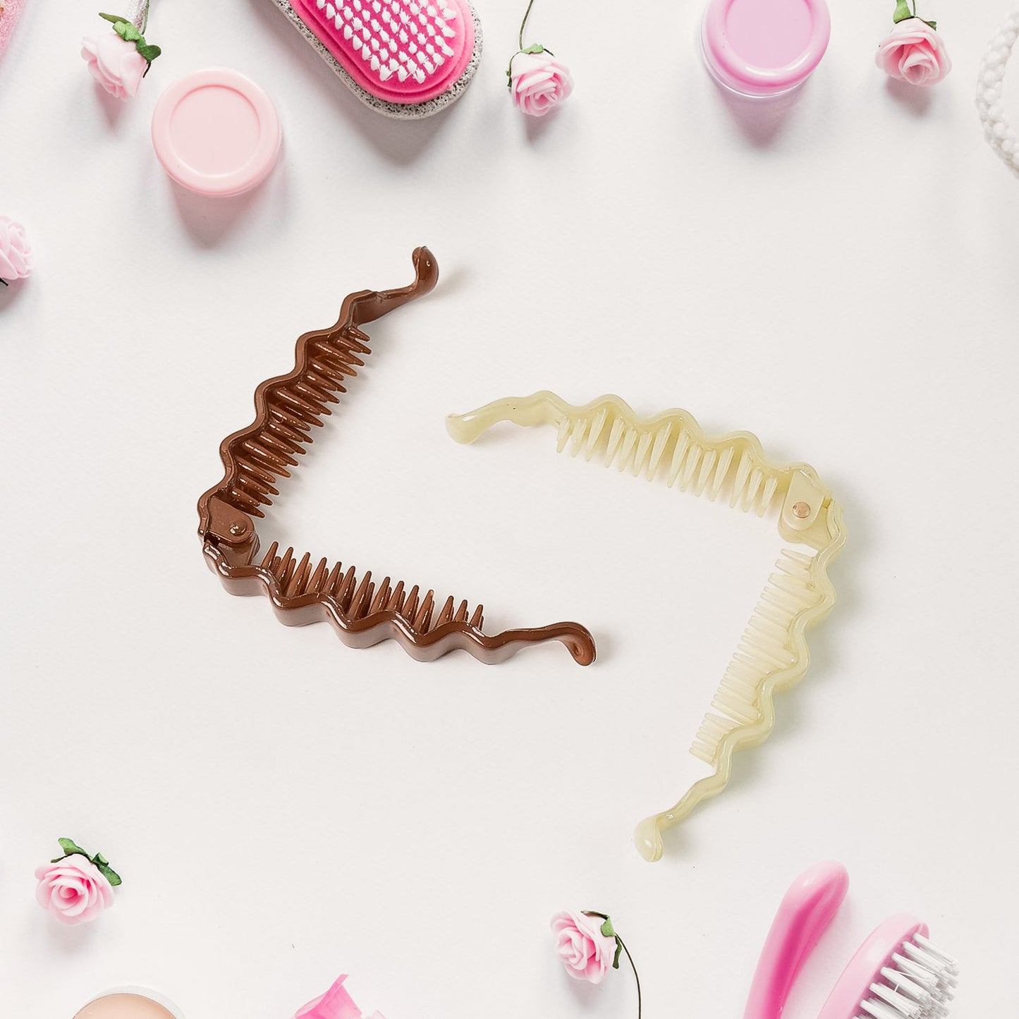 Mixed color plastic hair claw clip offering non-slip hold