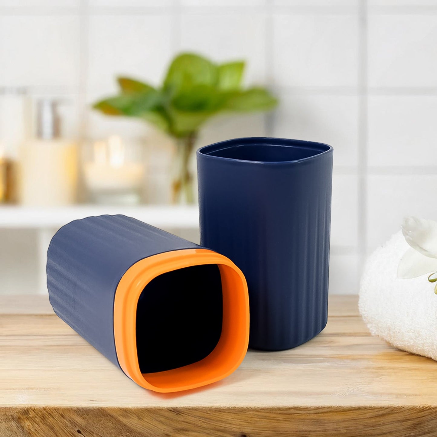 Sleek oval-shaped plastic toothbrush storage case, showcasing its portable design.