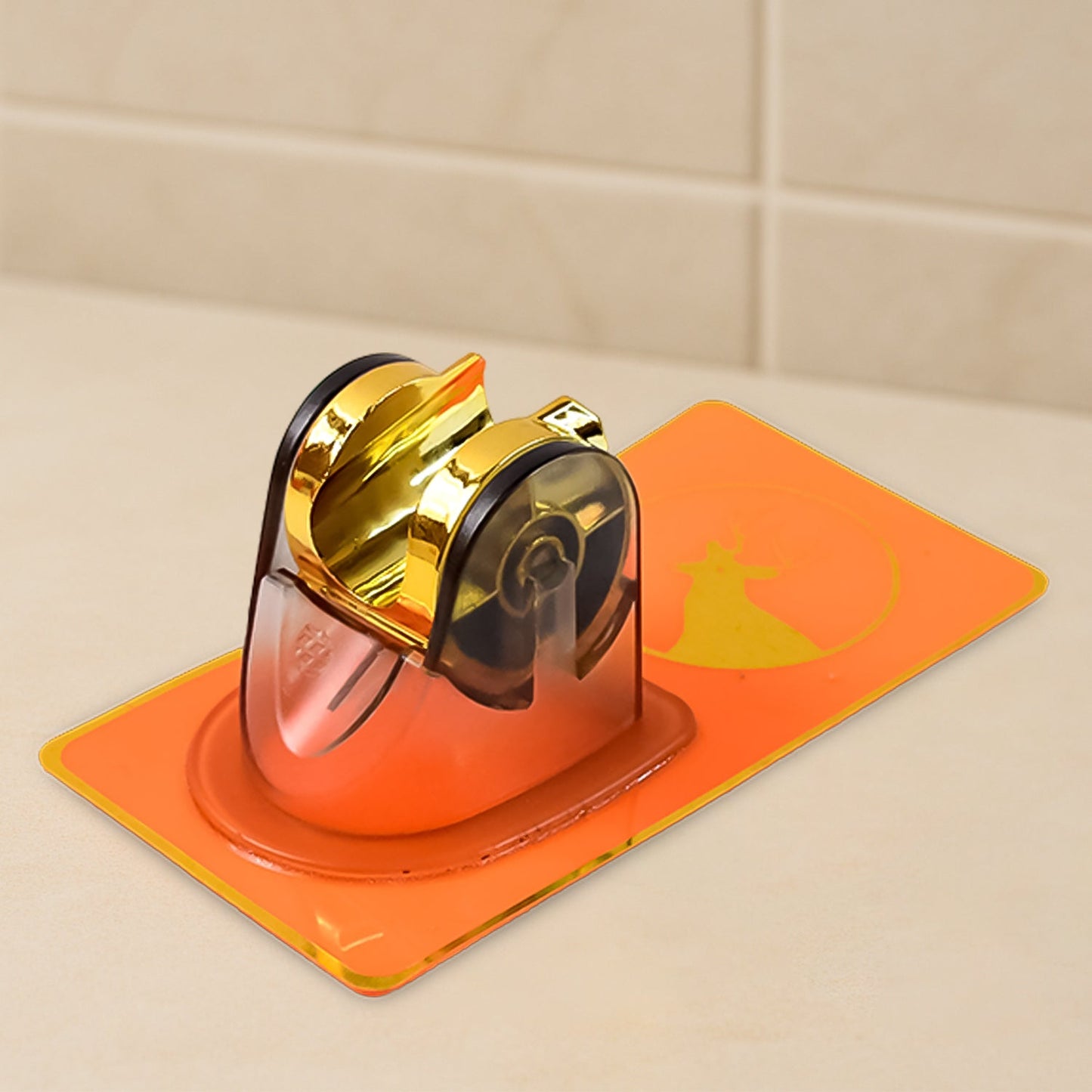 Waterproof adhesive base of no-drill shower head mount for bathroom walls