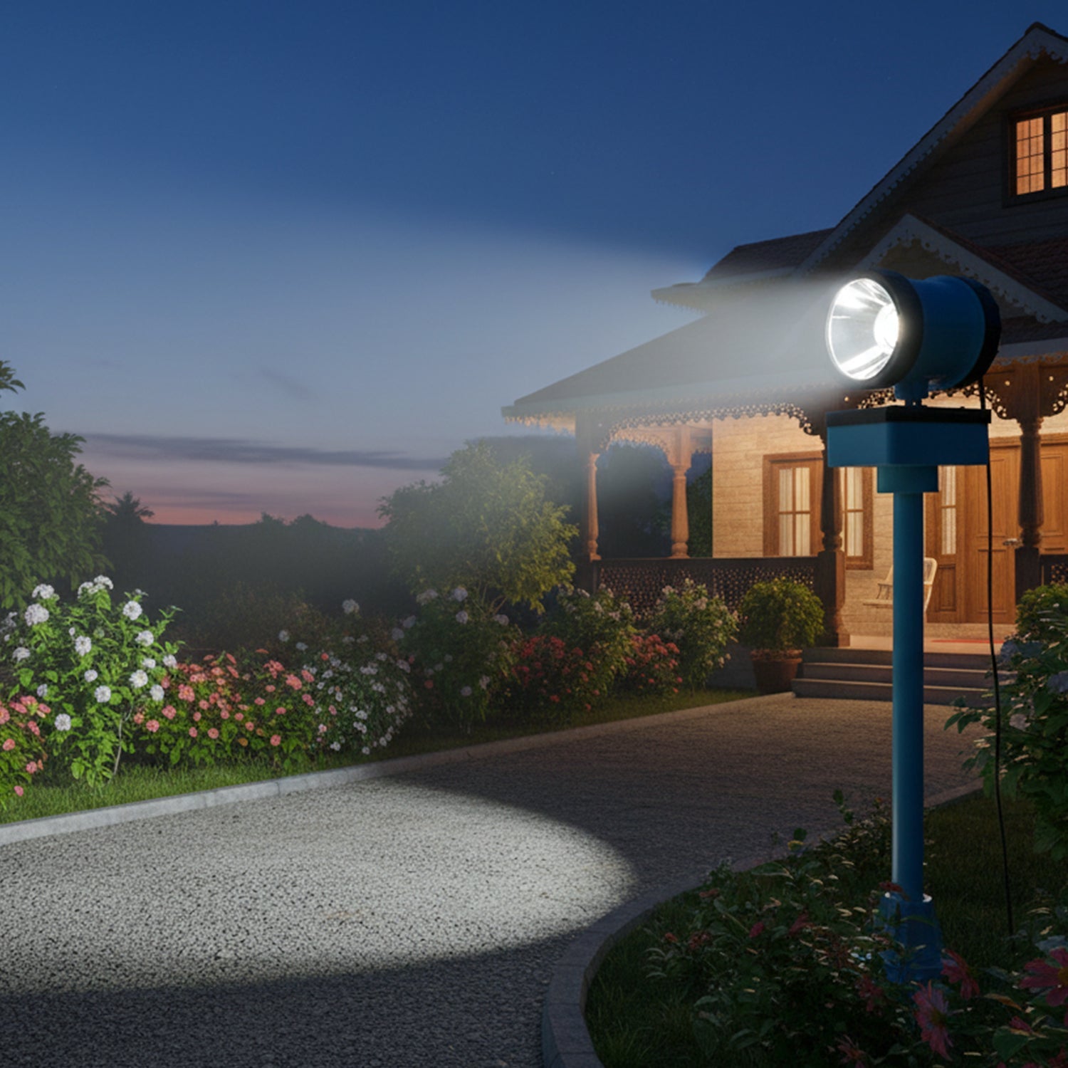 High power LED floodlight suitable for outdoor security and landscape lighting