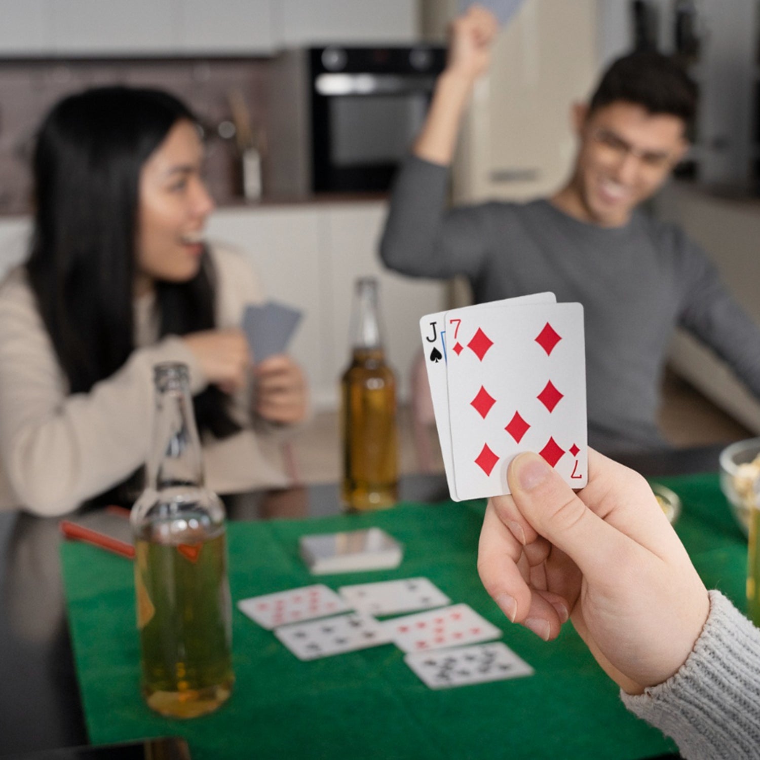 Black and white photo of Magic Show playing cards