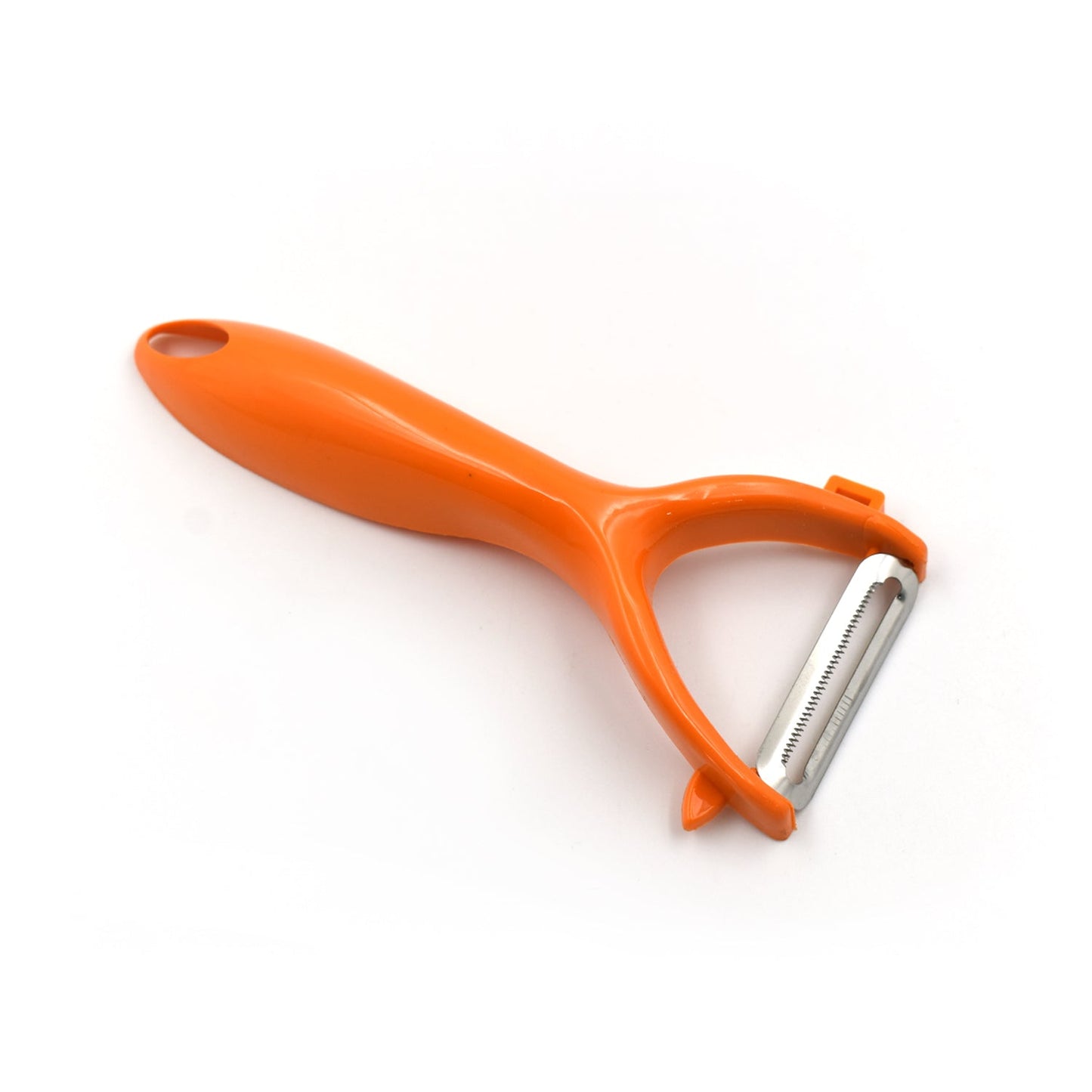 Durable kitchen peeler with a non-slip grip for smooth peeling of produce.