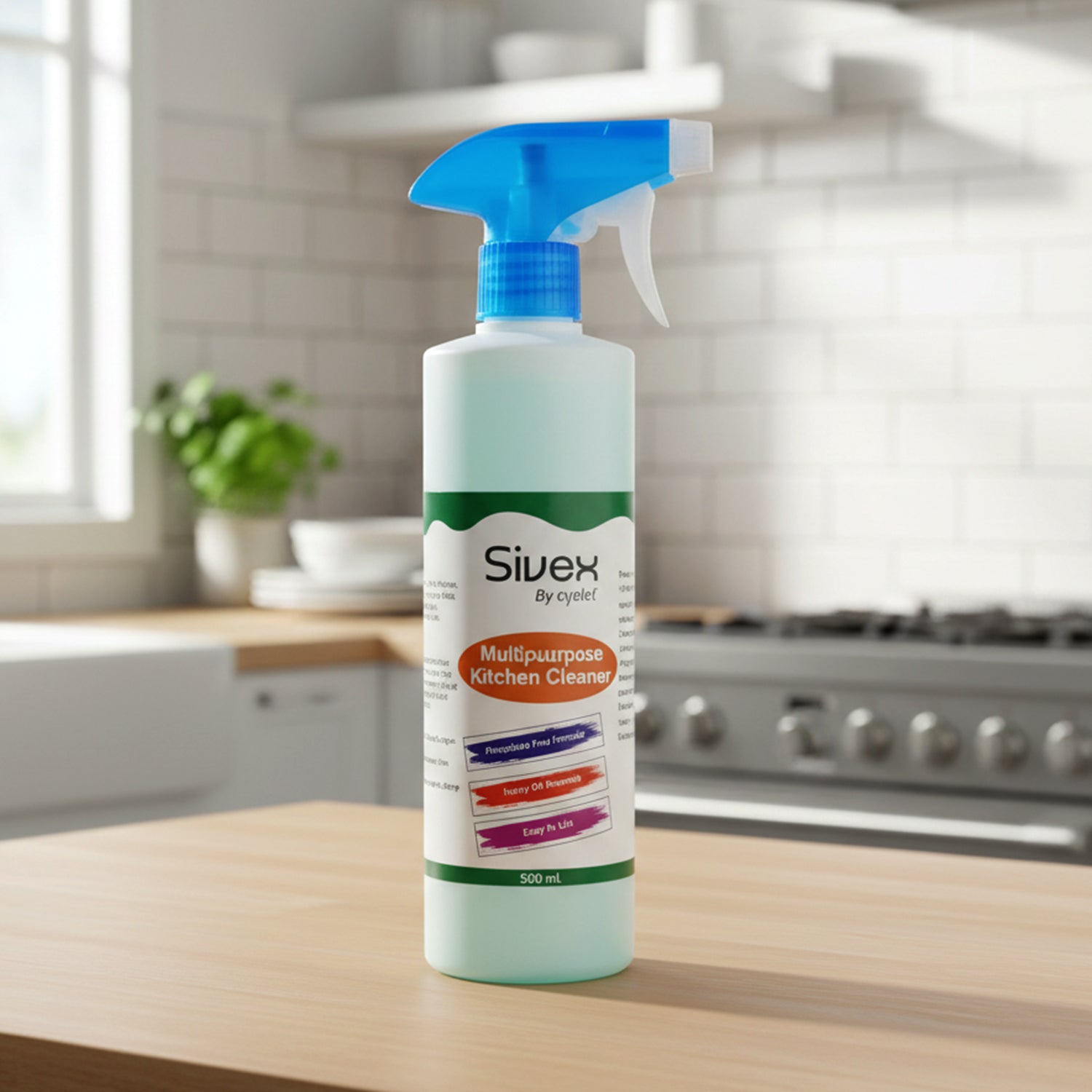 500 ML kitchen cleaner spray bottle removing grease and stains