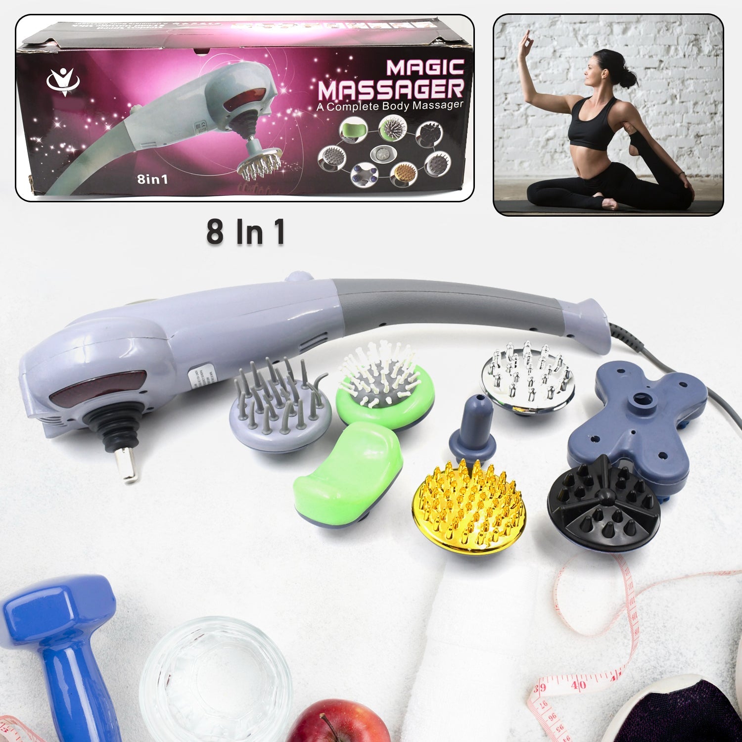Handheld electric massager held comfortably, ready for versatile use across the entire body.