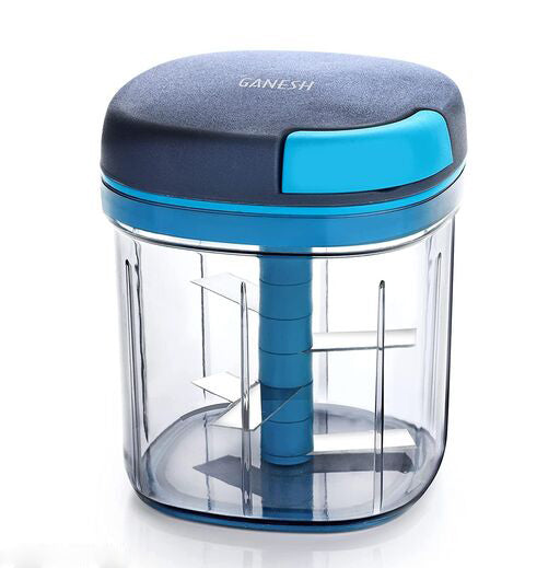Side view of Ganesh Master Chopper, highlighting its ergonomic design and large capacity.