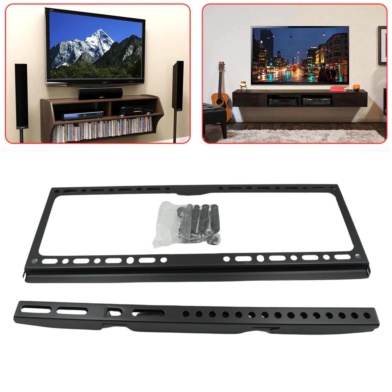 Ultra-strong double arms of the TV wall bracket for secure support.