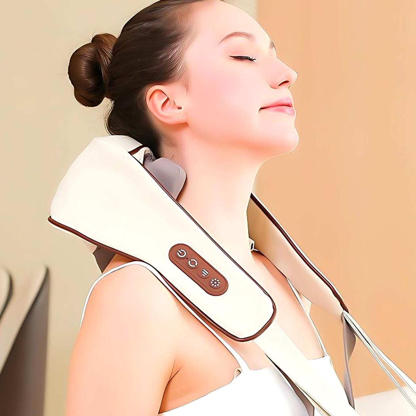Ergonomic neck and shoulder massager belt for muscle relaxation