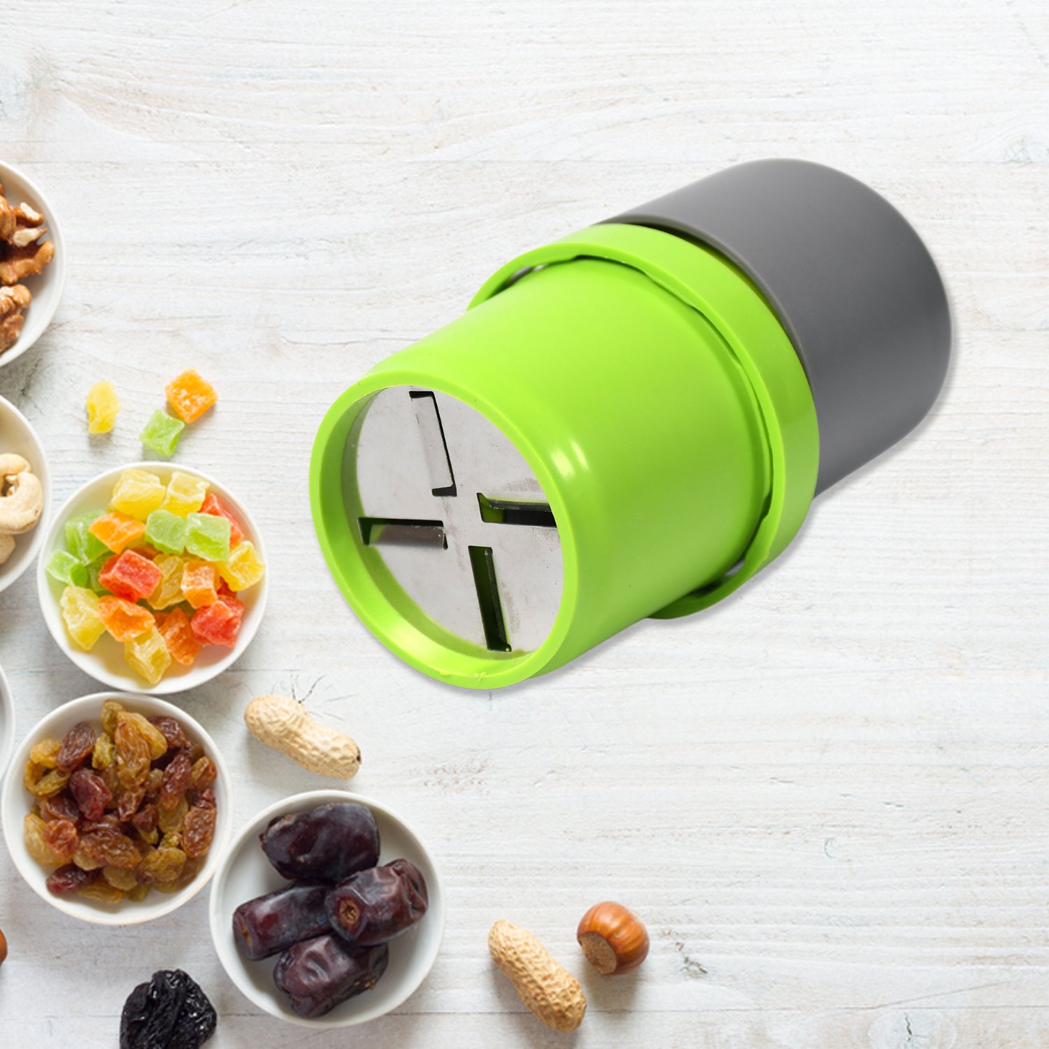 Angled view of the versatile 3-in-1 dry fruit, chocolate, and butter slicer.