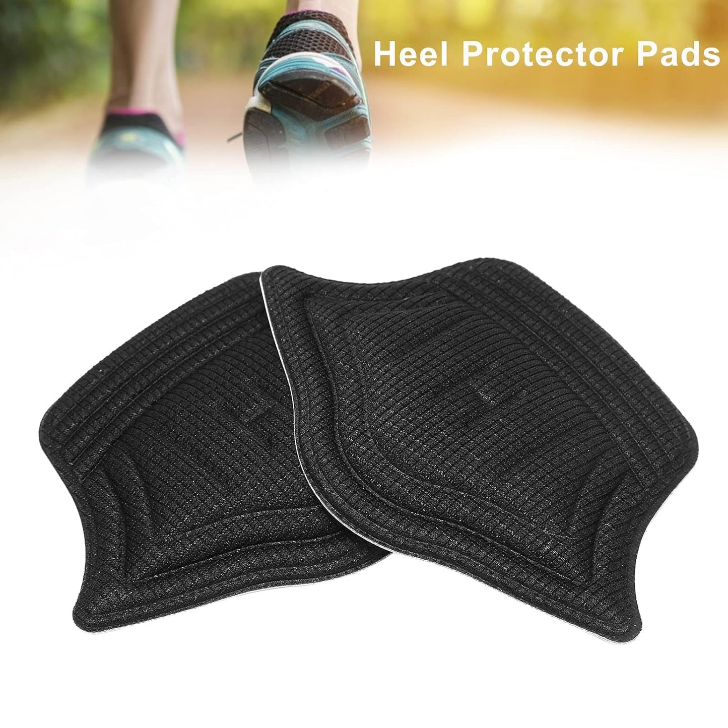 Pair of beige Heel Cushion Pads for shoes, shown on a clean white surface, highlighting their soft texture.