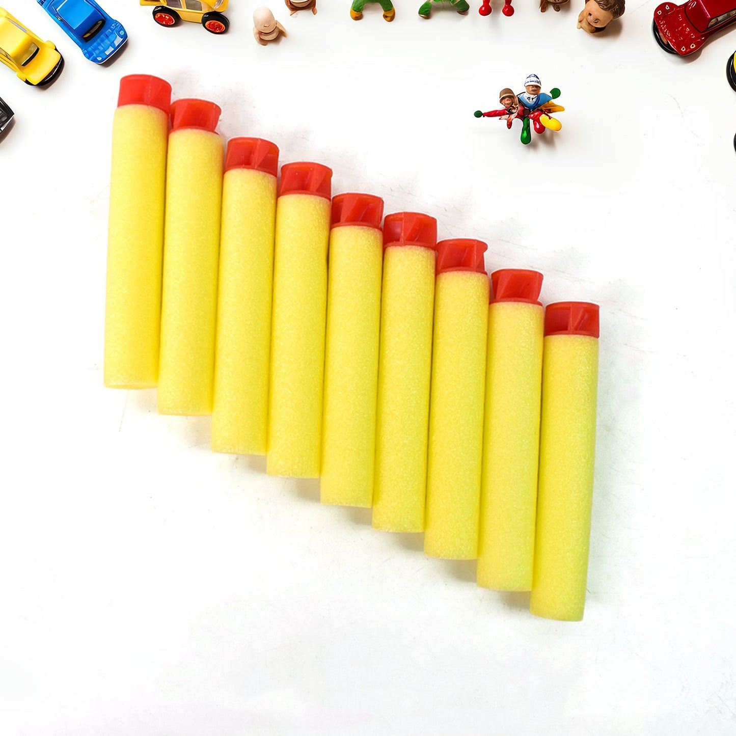 Kids playing with safe and reusable foam blaster darts.
