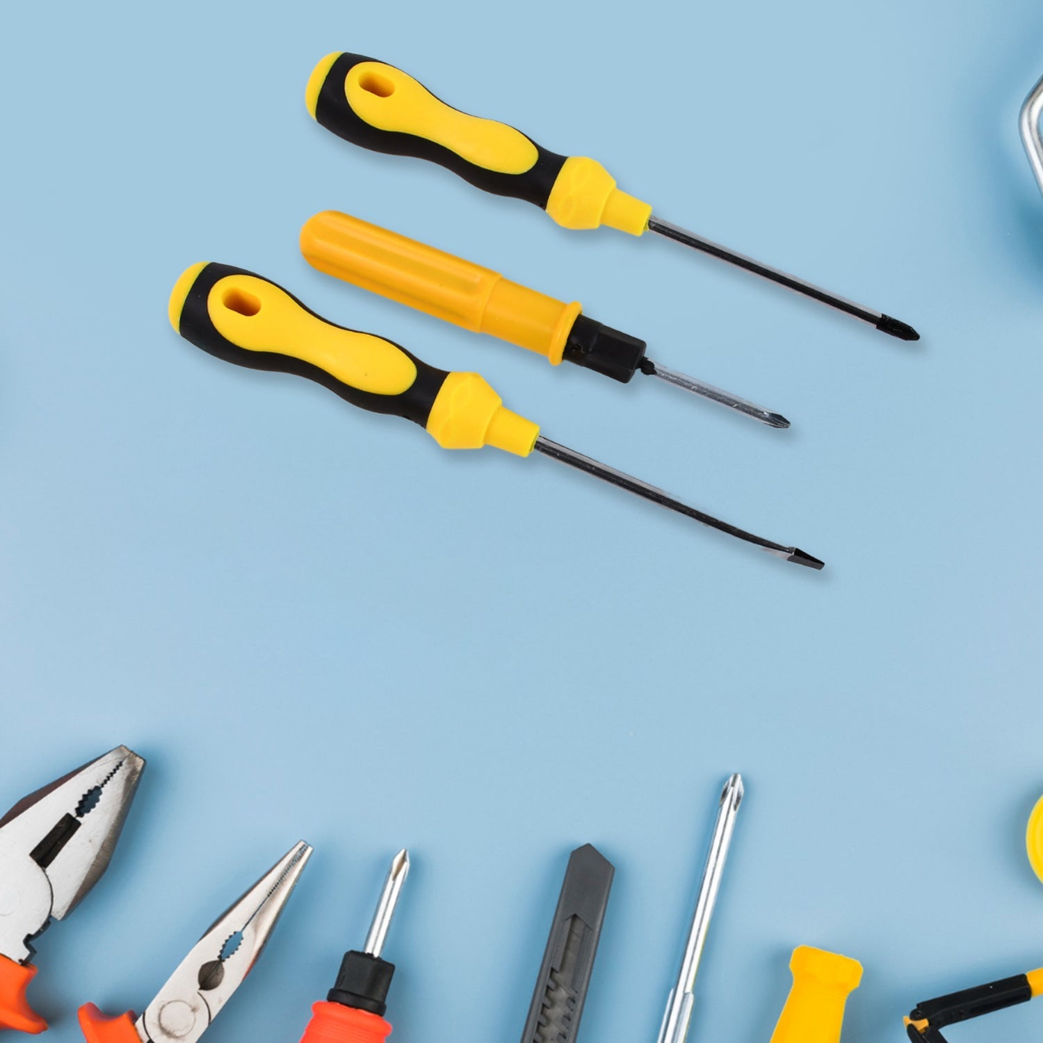 7-piece hand tool kit featuring hammer and screwdrivers