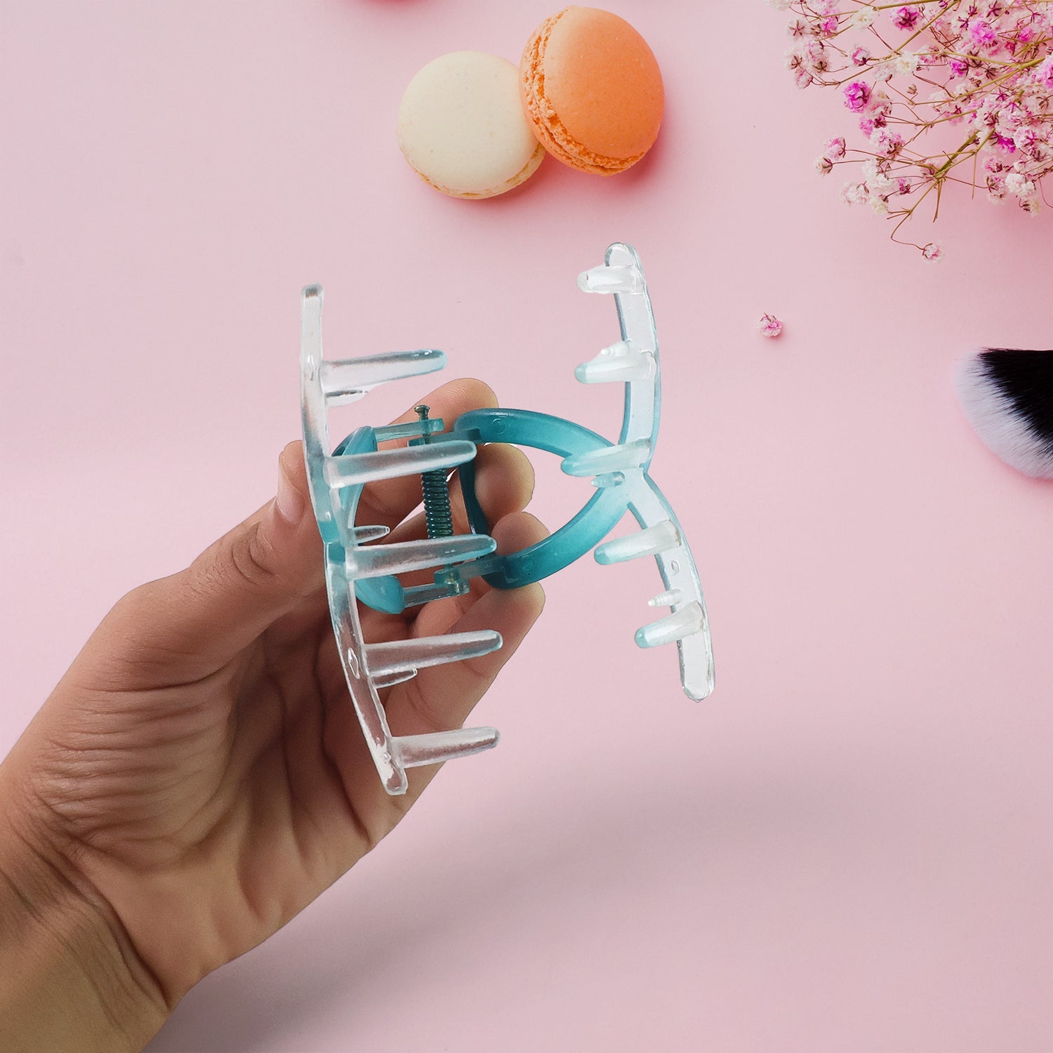 Matte look hair clamp clip showing durable plastic material