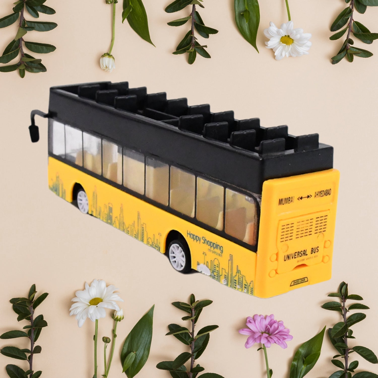 Royal route themed London double decker bus toy featuring intricate detailing