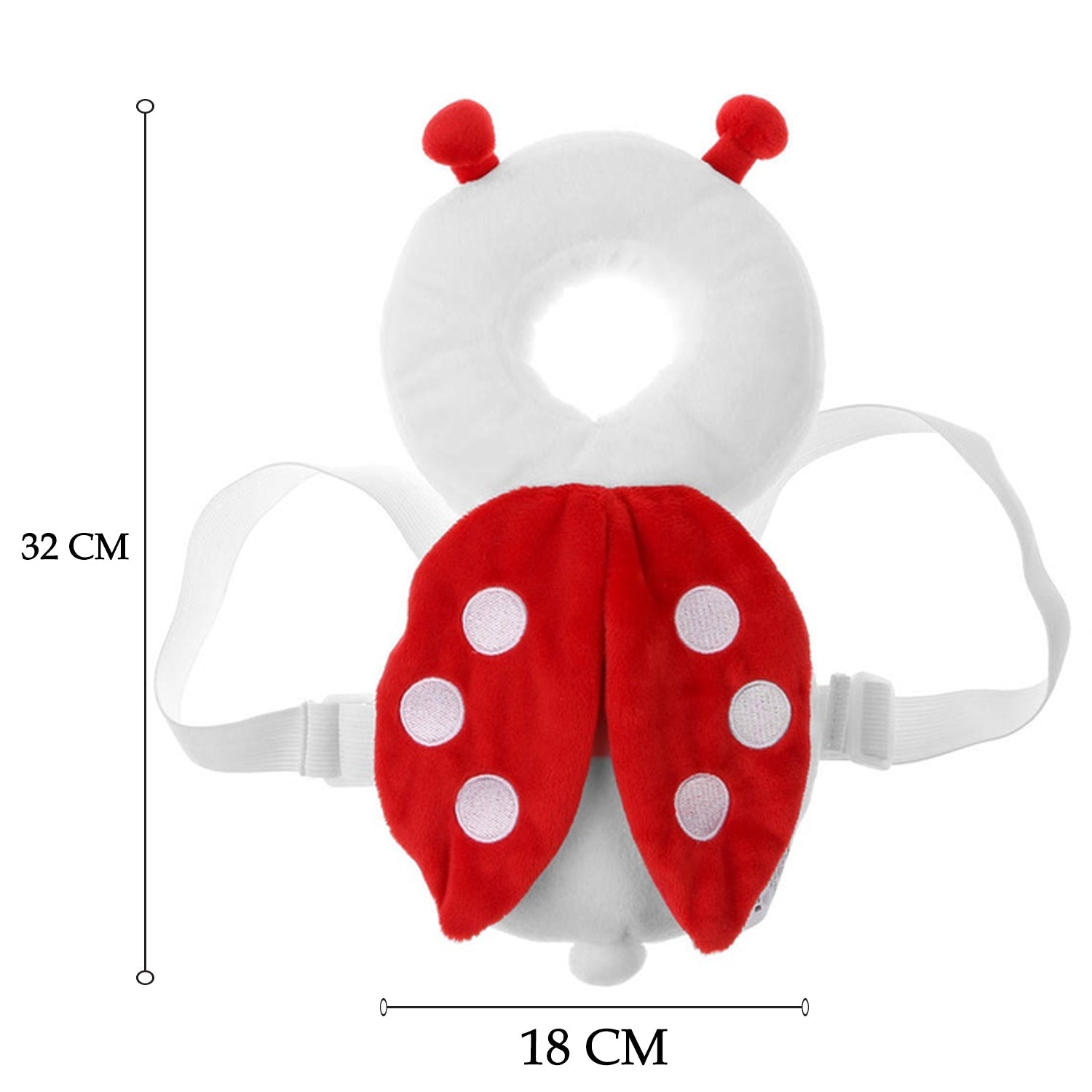 Detailed shot of the adjustable straps and soft padding on the front of the head protector.