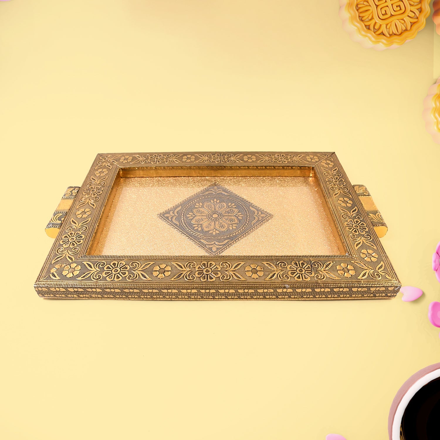 Traditional Rajwadi serving tray enhancing festive and home décor