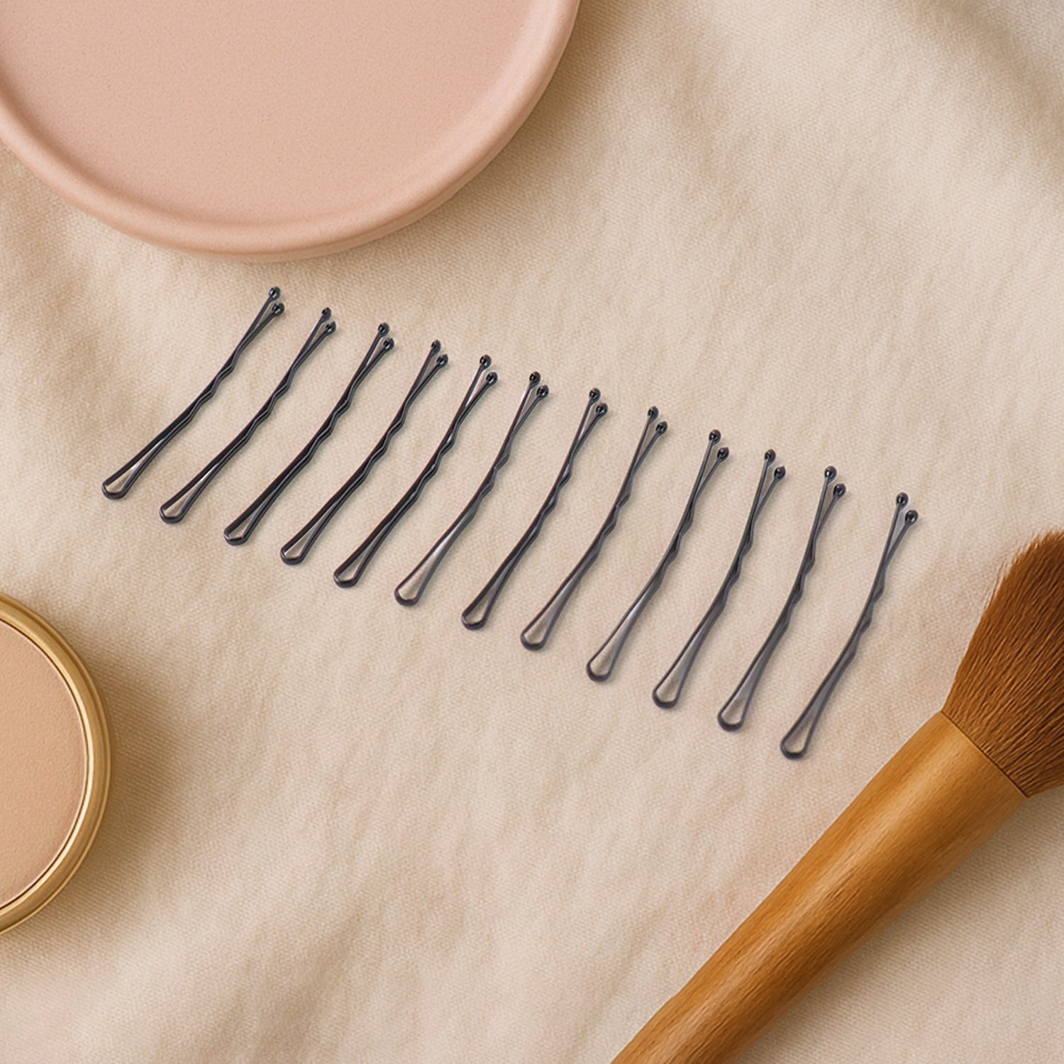 Secure hold metal hair bobby pins featuring wavy grip design