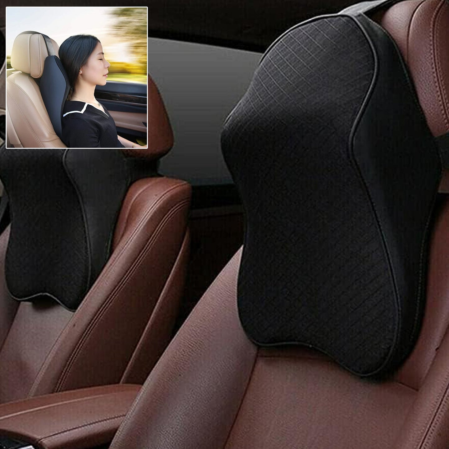 Ergonomic car seat neck support cushion for driving comfort