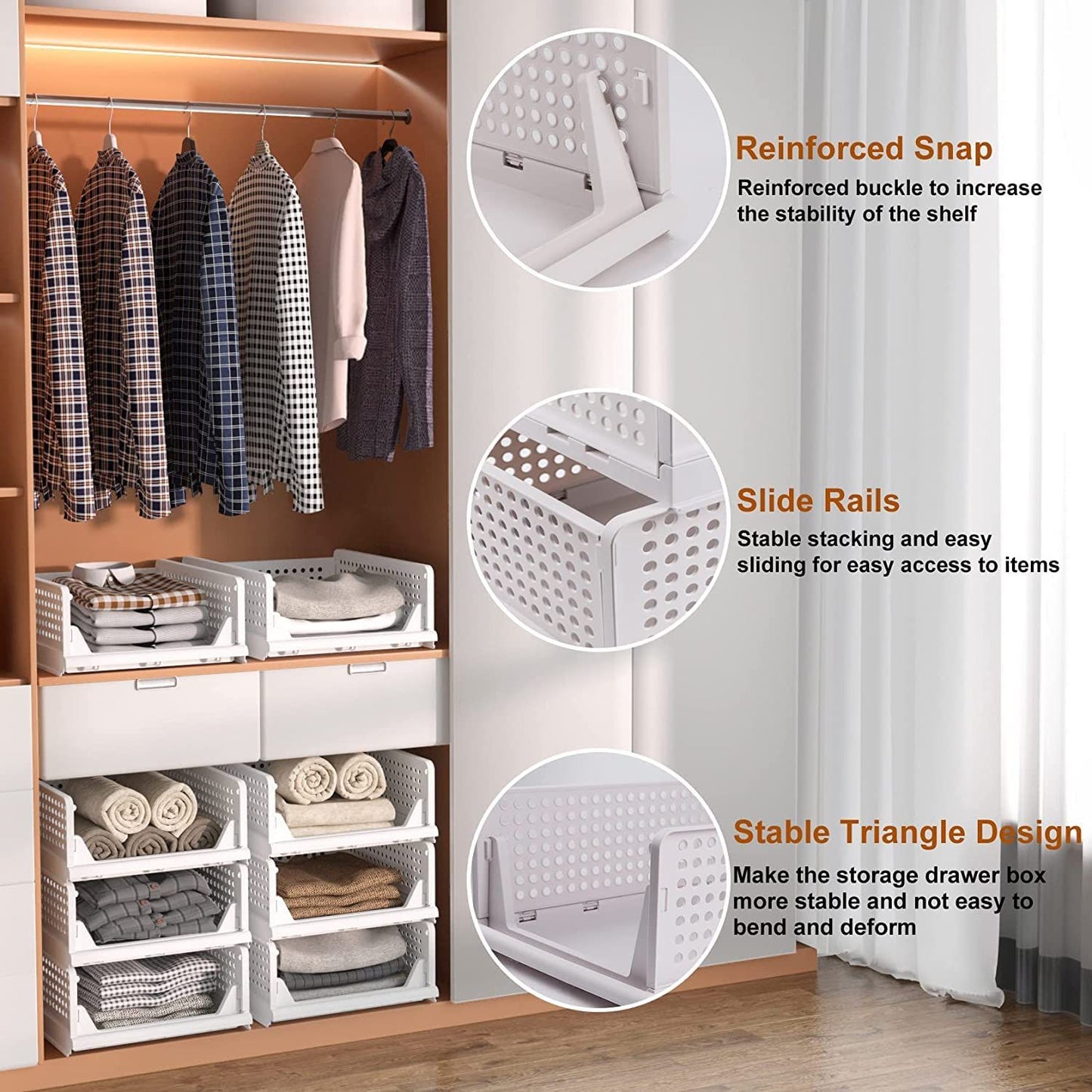 Multi-purpose clothes organizer with 3 layers, offering versatile foldable storage for any wardrobe.