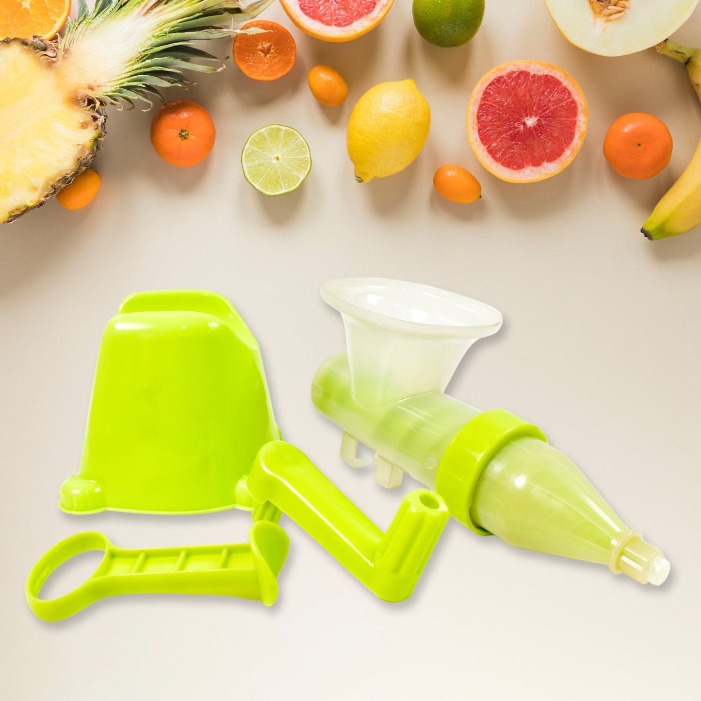Twist and pour juicer in use extracting fresh juice