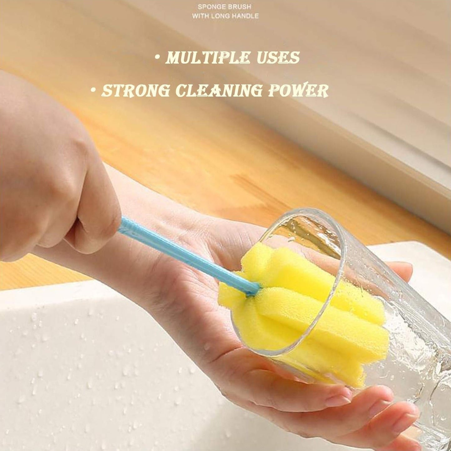 Compact 20cm sponge cleaning tool for daily kitchen use.