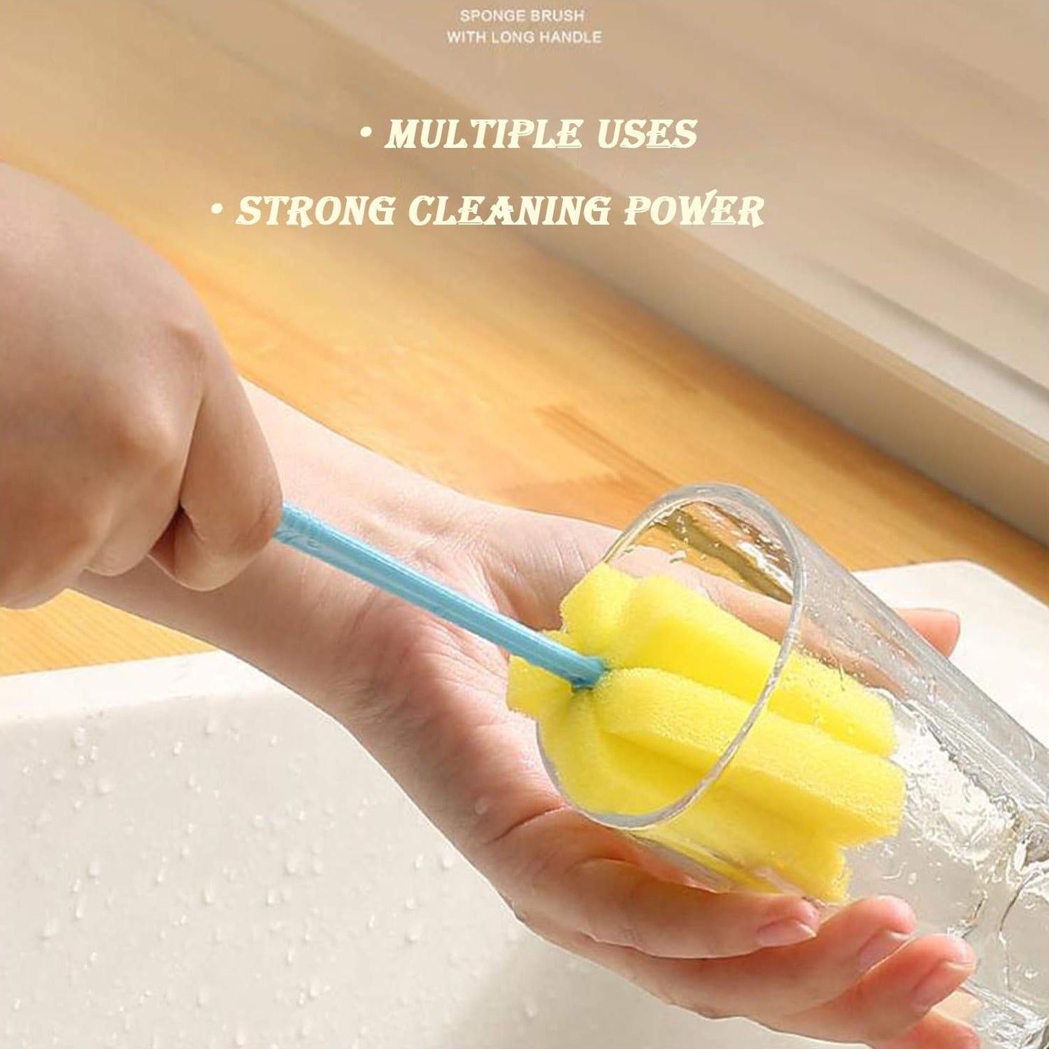 Compact 20cm sponge cleaning tool for daily kitchen use.