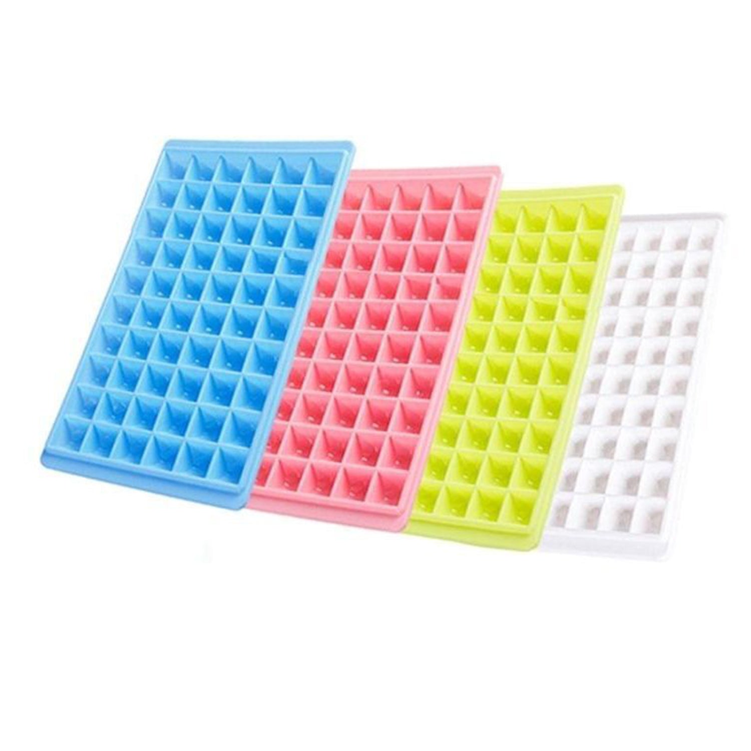 Overhead view of the 60-Cavity Ice Tray with water in each compartment, ready for the freezer.