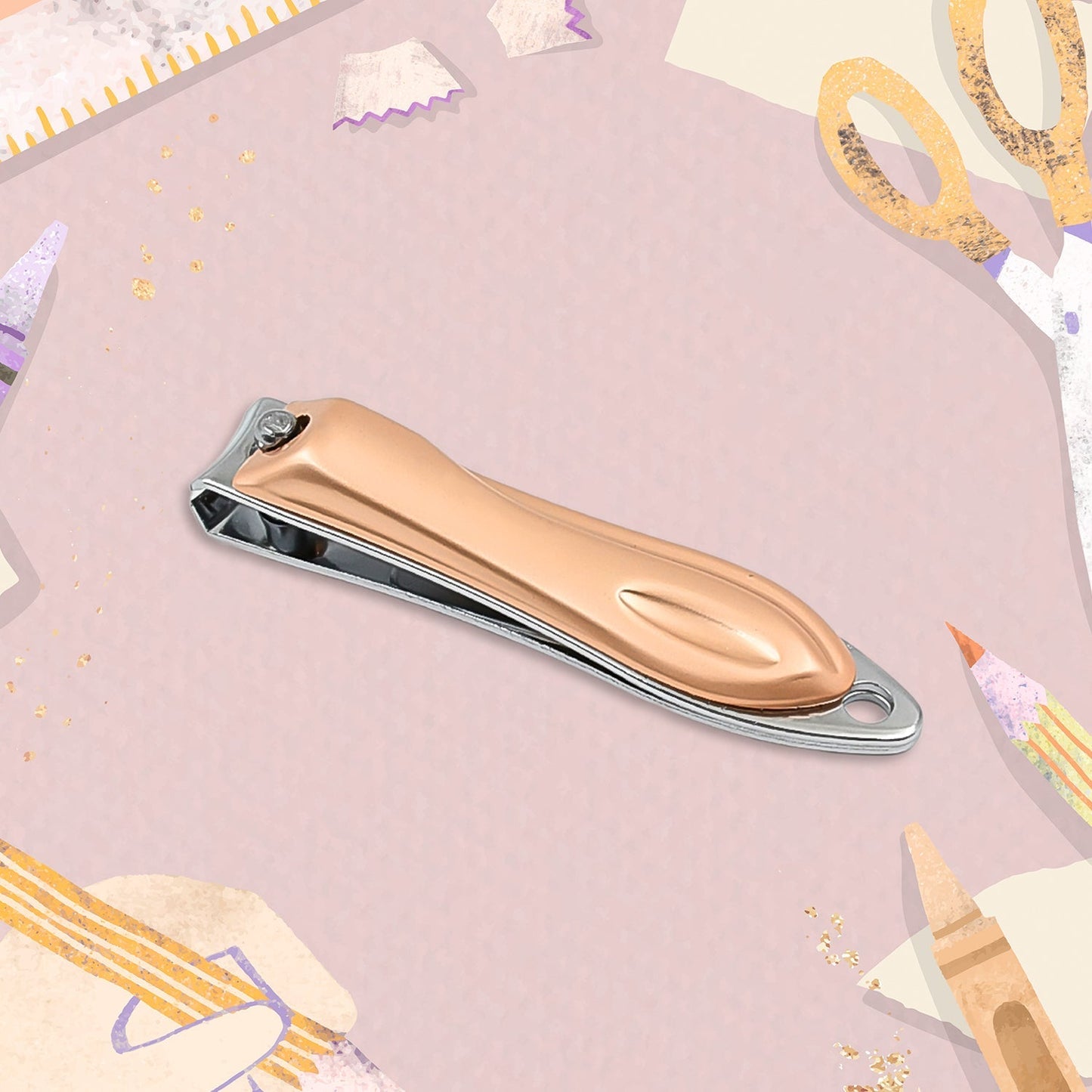 Side view of the AuriGlam folding nail clippers, highlighting quality craftsmanship.