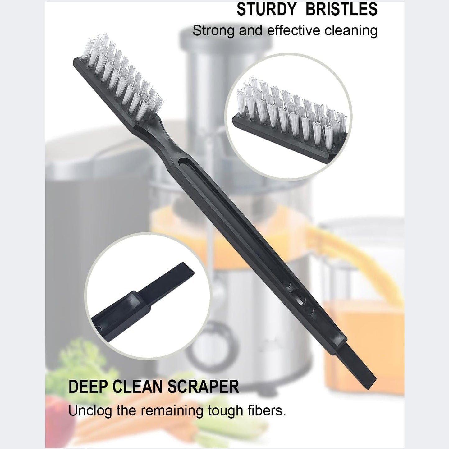Versatile household cleaning brush displayed in a modern kitchen setting.
