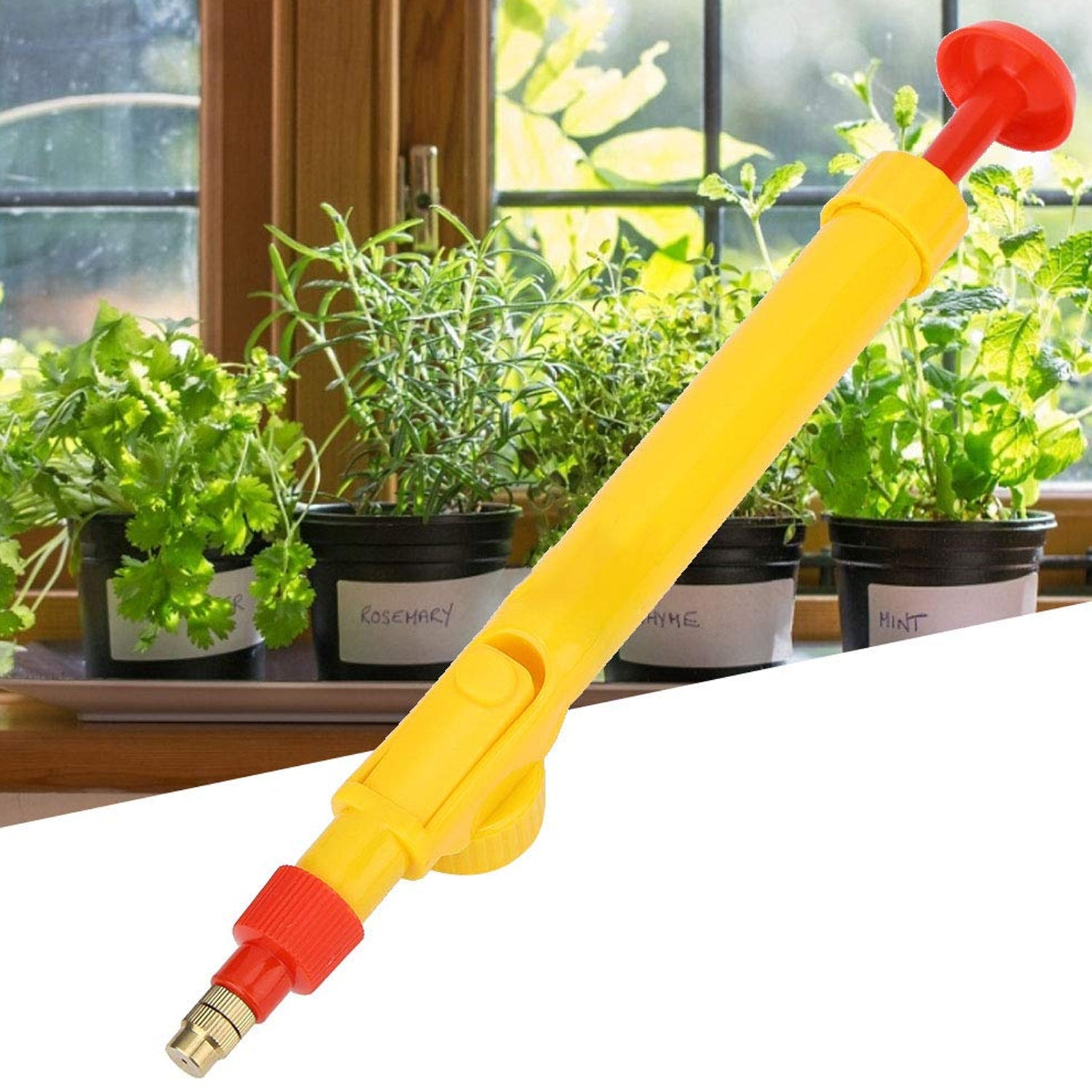 Side view of the ergonomic handheld garden sprayer in use.