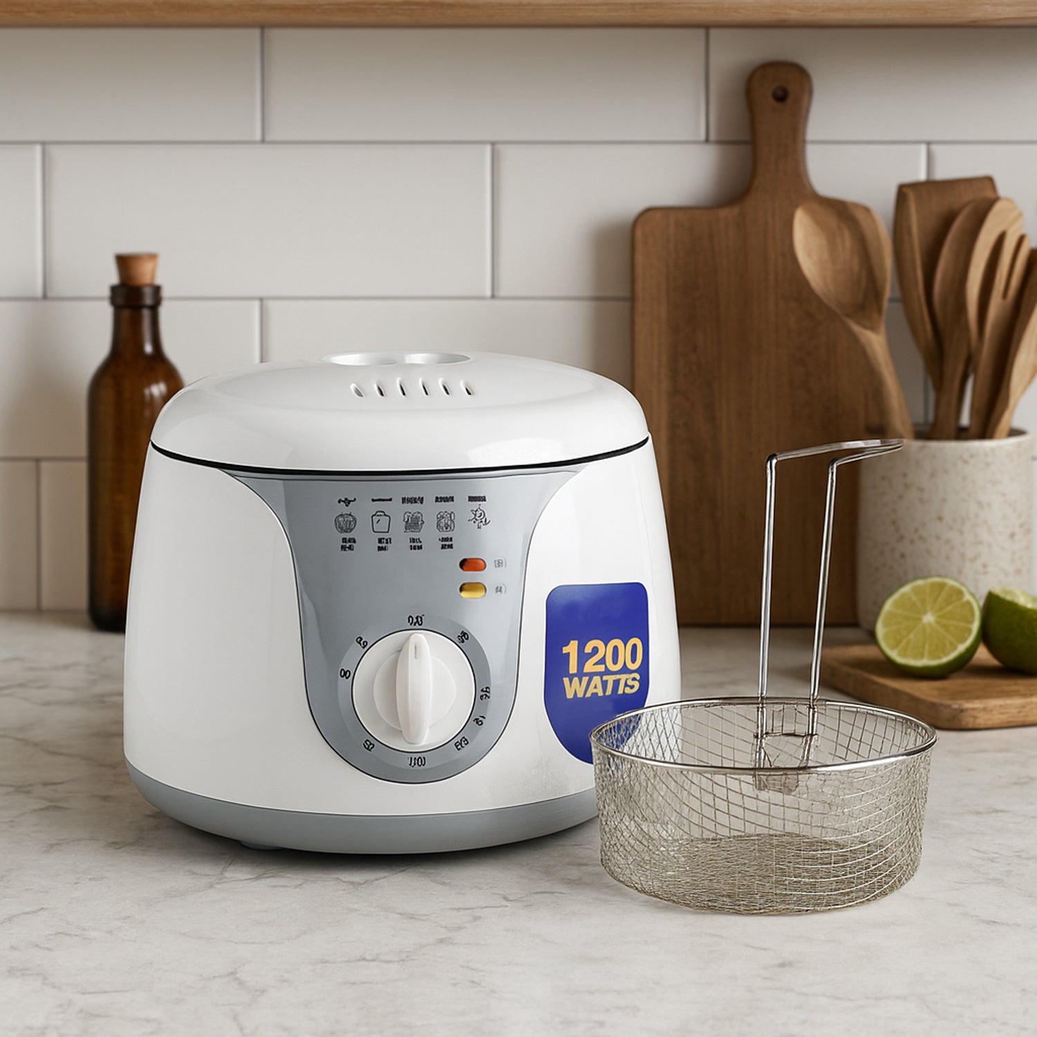 Electric Deep Fryer with 1200W power and stainless steel body