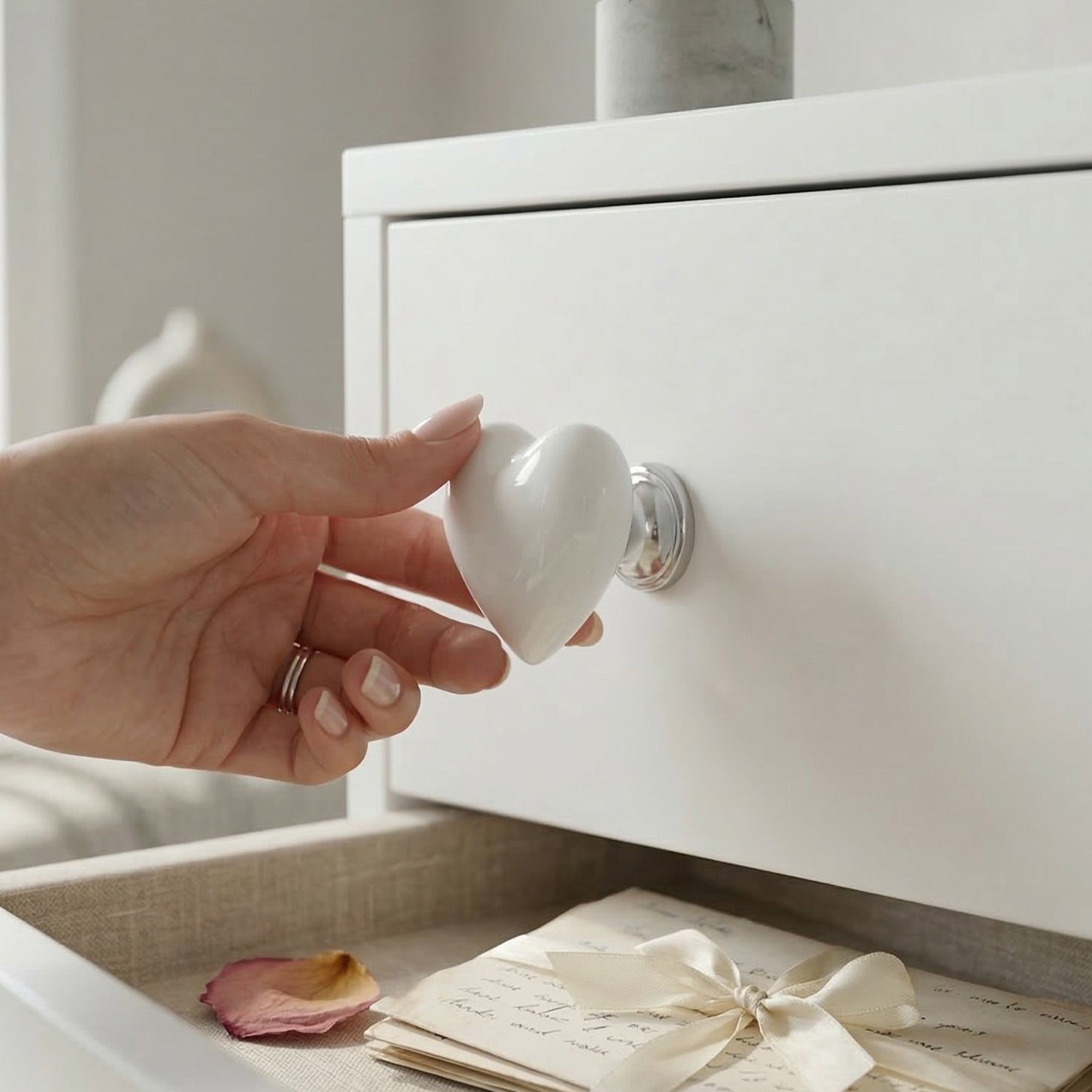 Heart-shaped toilet flush button showcasing stylish bathroom accessory