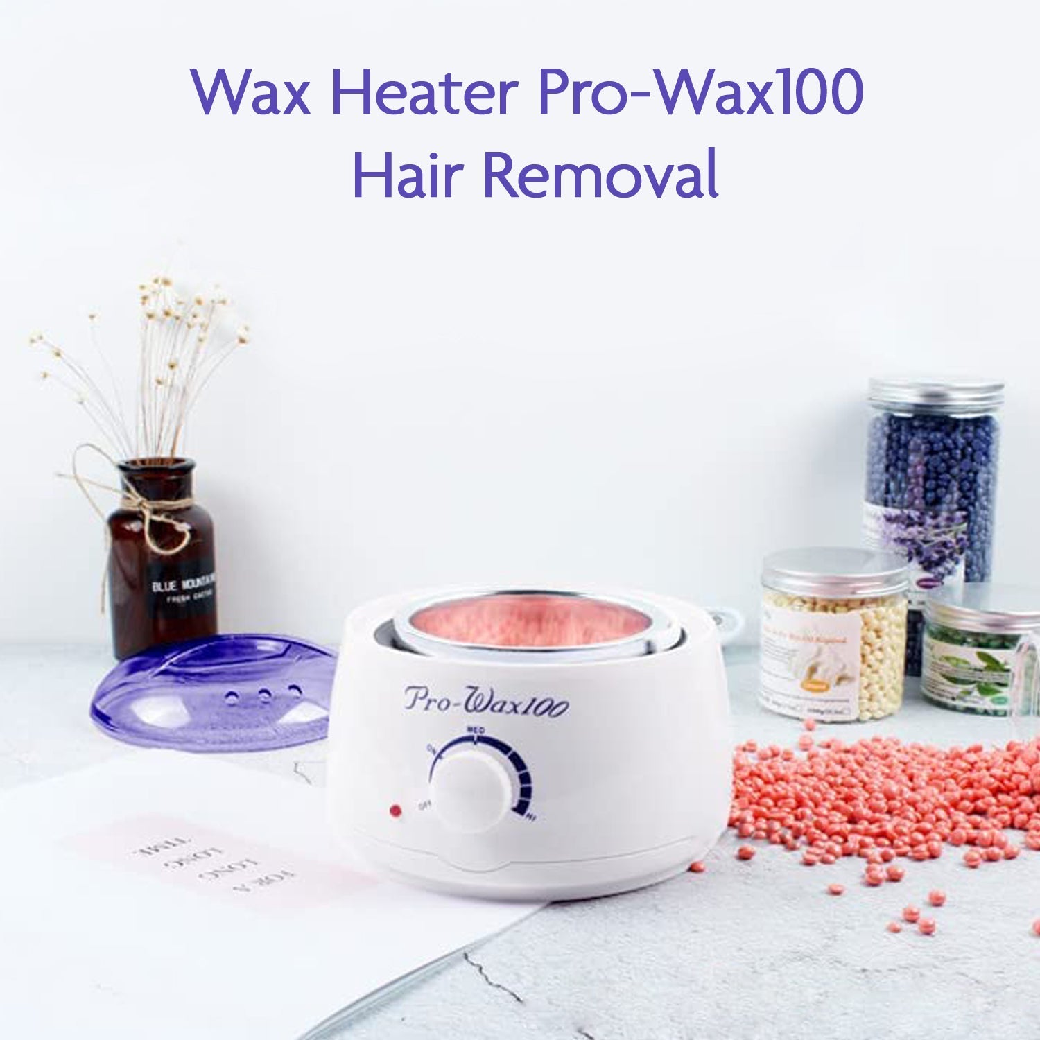 AuriGlam wax and oil heater showing its auto shut-off feature.