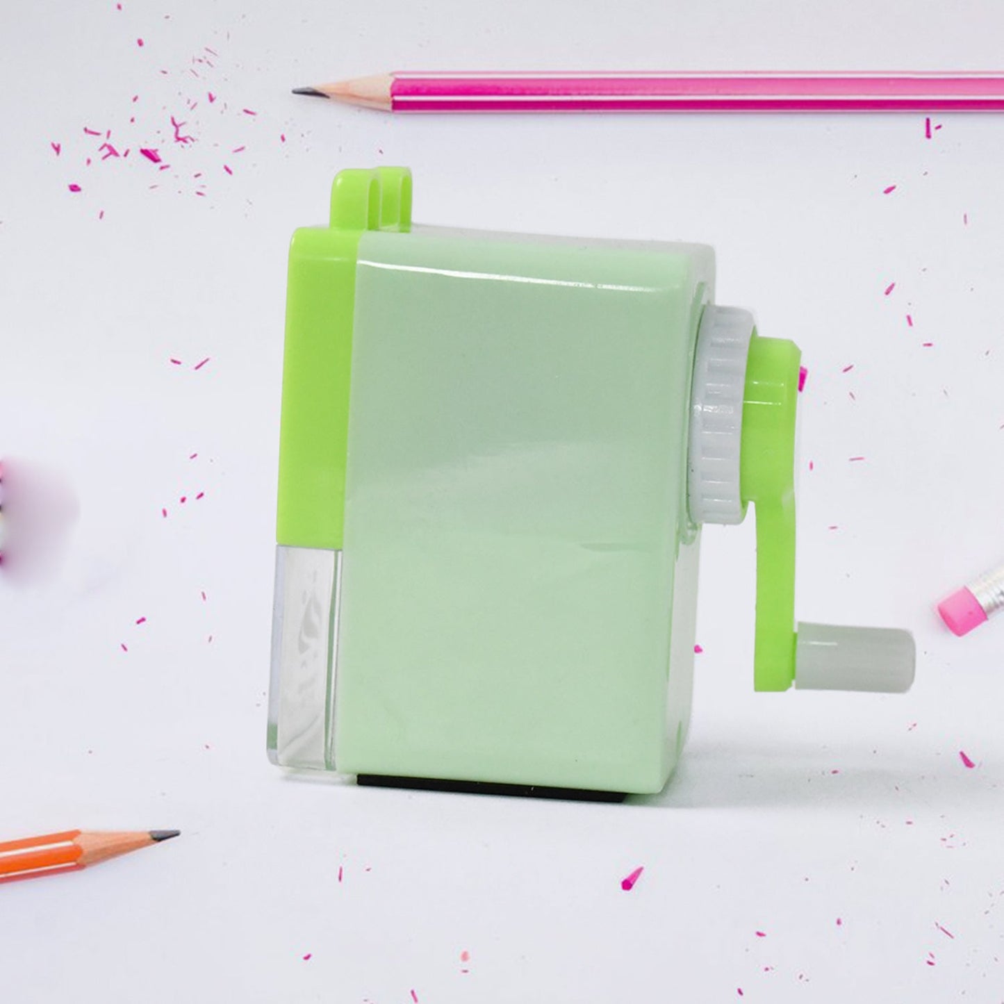 Close-up of the edge master manual pencil sharpener for accurate points