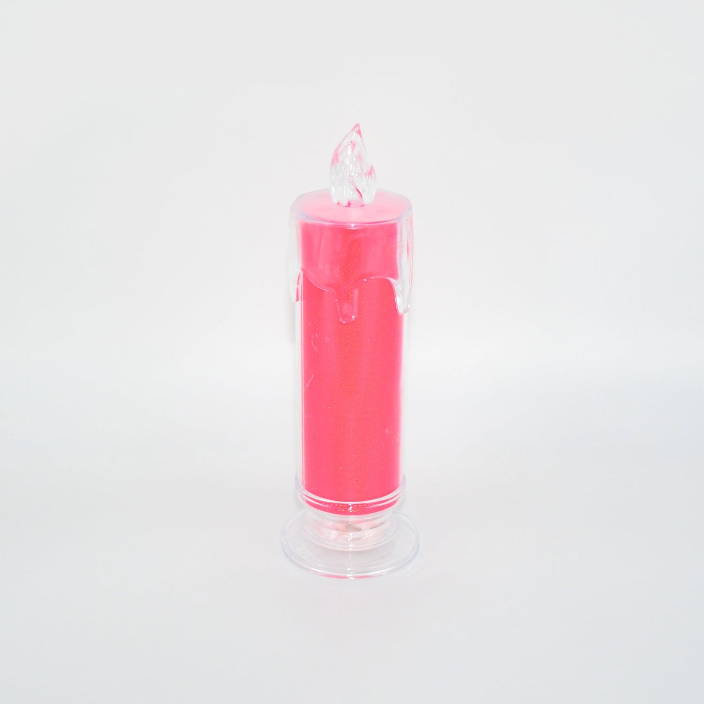 Detailed view of the red LED flameless candle, highlighting its safe and captivating glow.