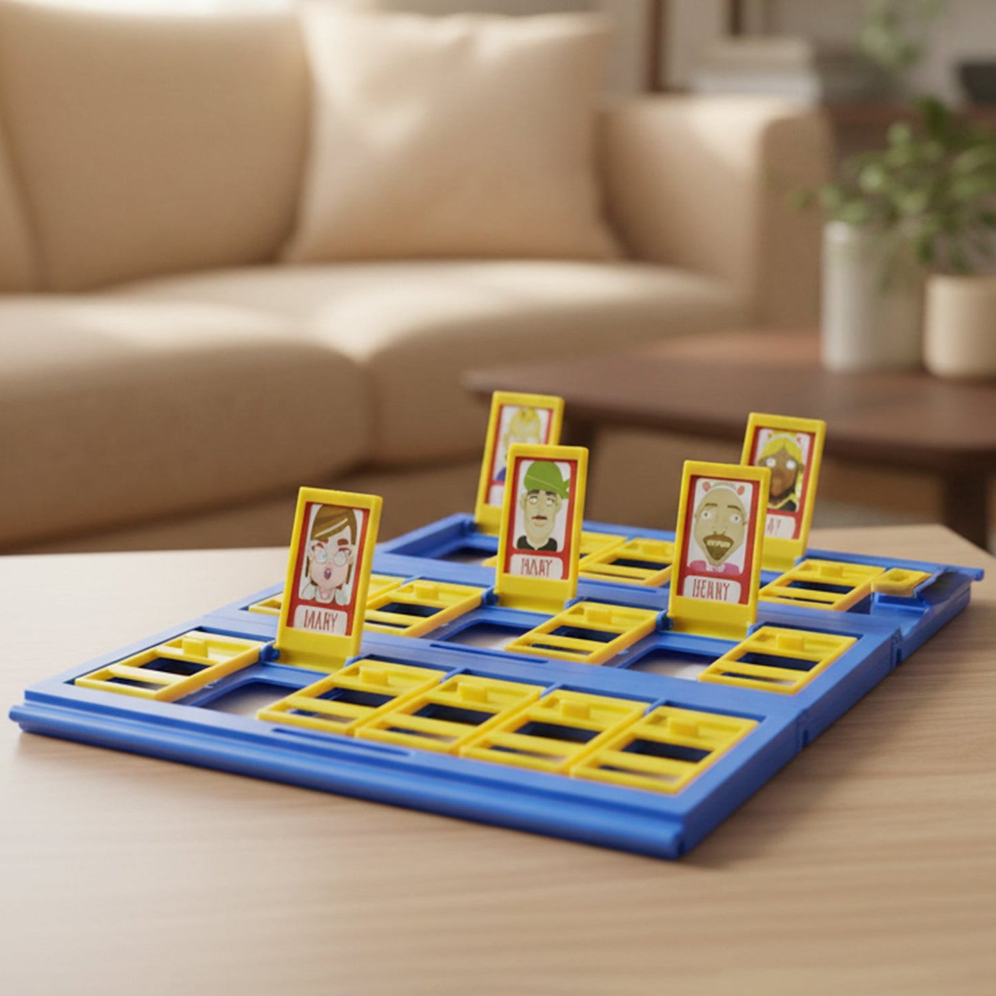 Compact Who Am I board game folded for easy storage and travel